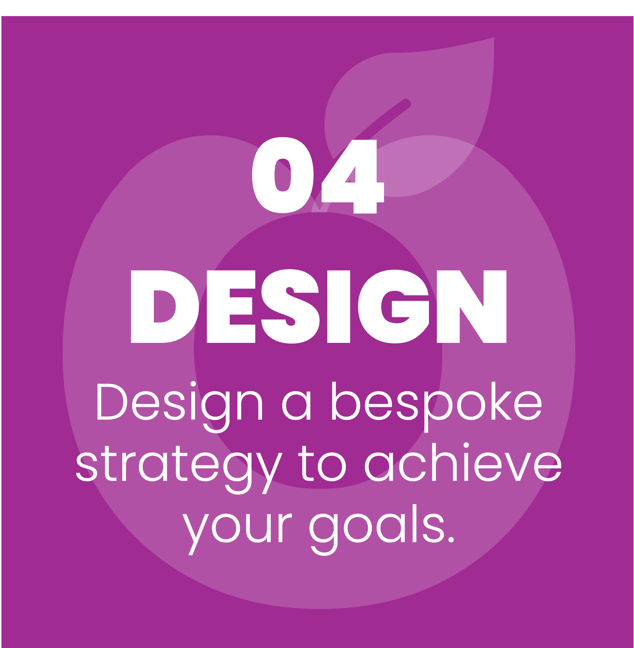 Design a bespoke strategy to help you achieve your goals.