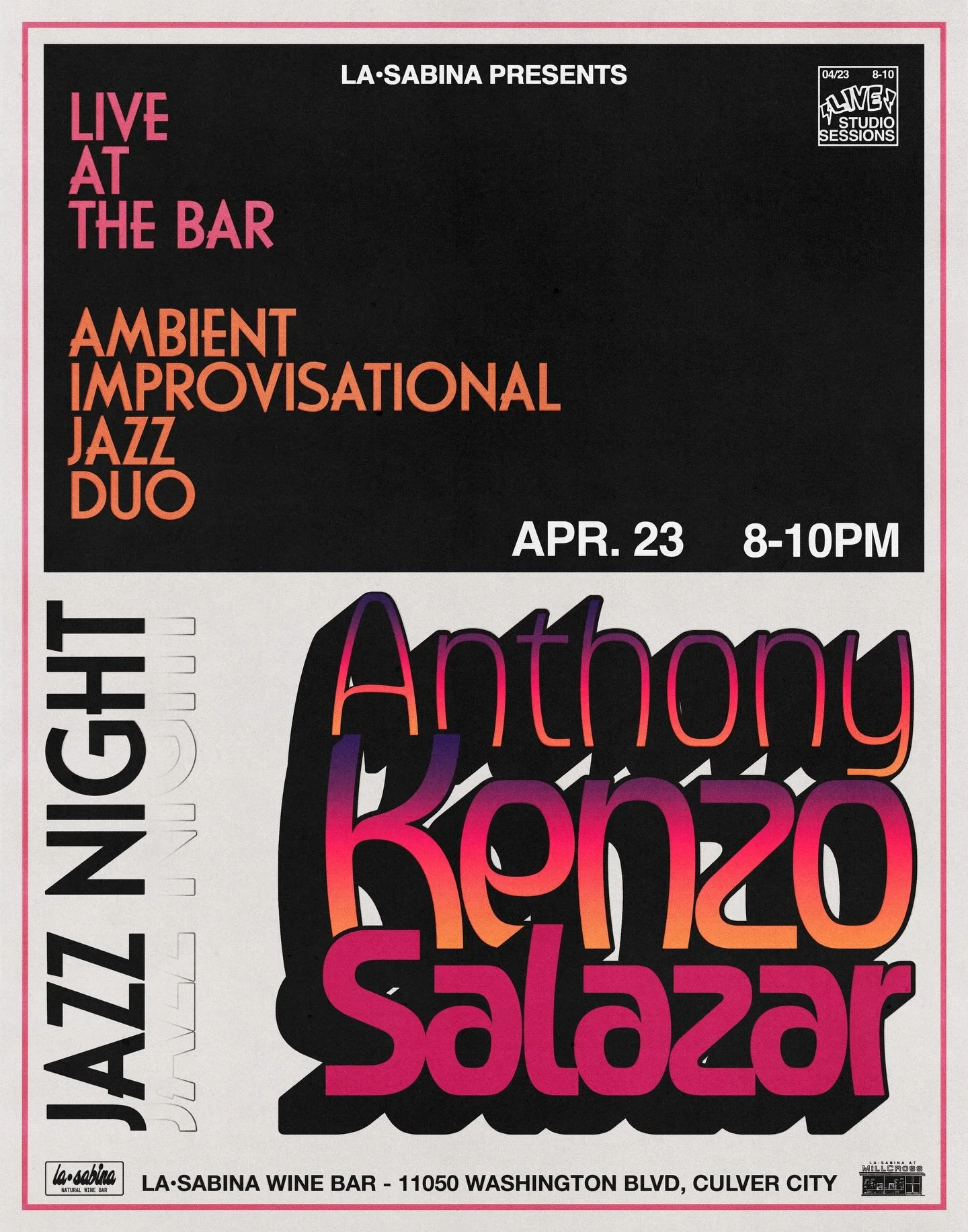This Thursday, Anthony Kenzo-Salazar @planning &amp; co join us at the bar for another lovely live performance of ambient jazz 🎶✨

Performance starts at 8pm. No tickets/rsvp needed. Limited indoor seating- arrive early to secure a spot 🍷