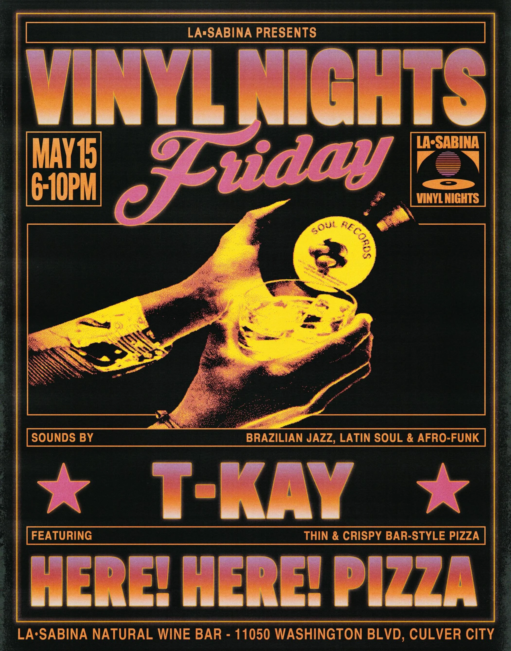 PIZZA &amp; VINYL 🍕🎶

Our monthly Vinyl Night returns this Friday with two of our favorite guests to host- @herehere.pizza serving delicious bar style pizza on the patio, along with @tttkay spinning deep cuts from around the world all evening 🌏

S