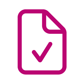 Icon of a document with a checkmark