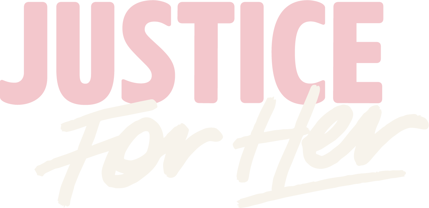 Text graphic with the words 'Justice for H Onorab' in large, stylized pink and white lettering.