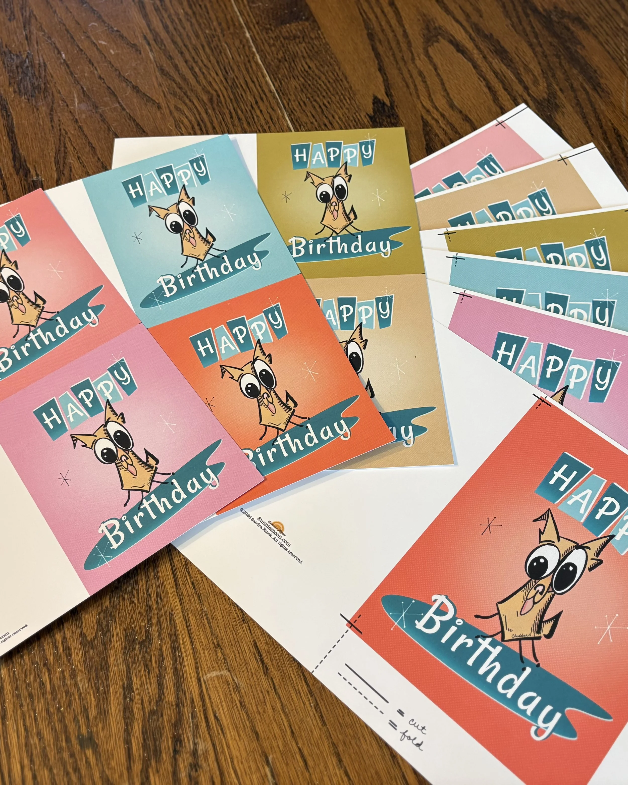 Printable Birthday Party Greeting Cards Pack Download