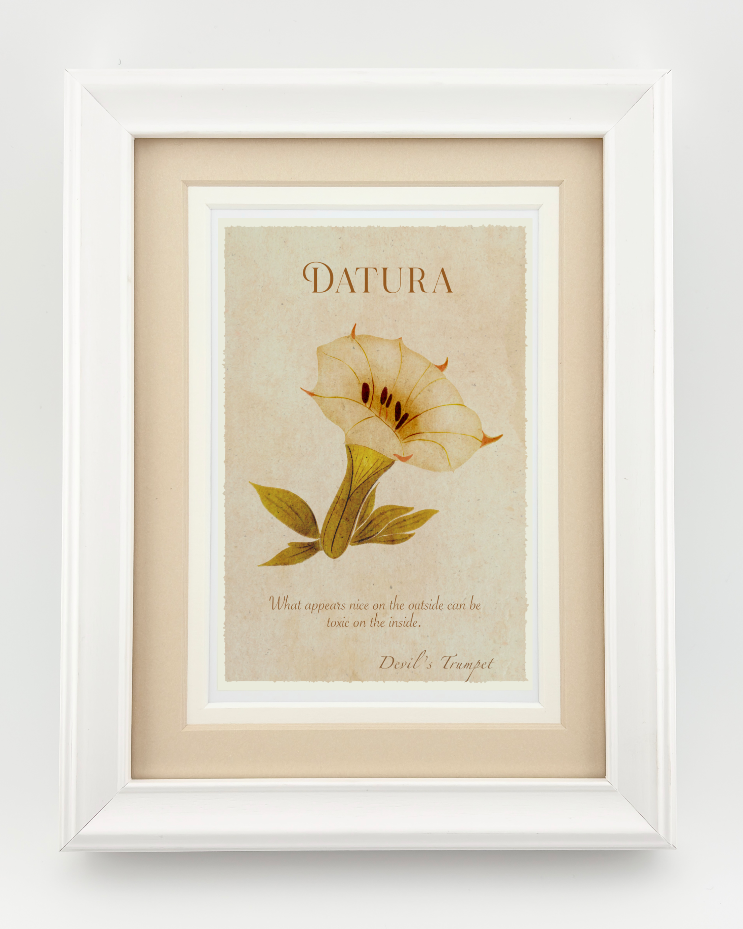 Devil's Trumpet (Datura) Oracle Art Print – Botanical Spiritual Wall Art