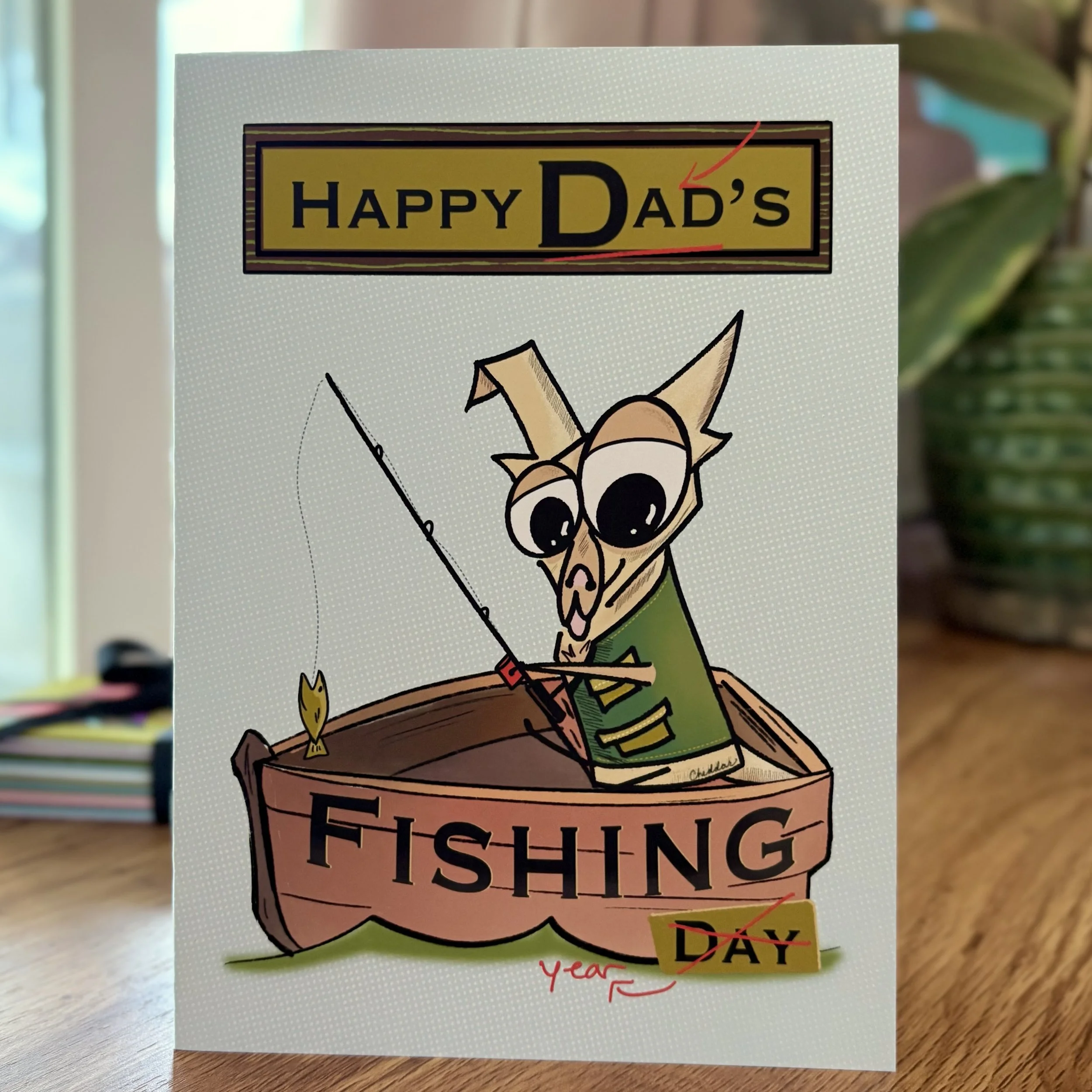 Funny Father's Day Fishing Card – Happy Dad’s Fishing Year Greeting Card