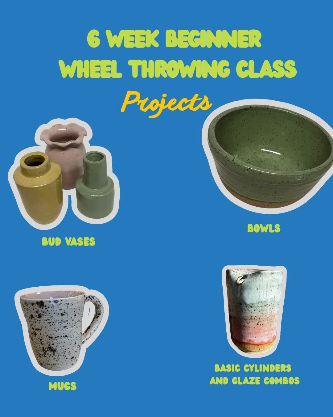 There are still seats left for our *Last* beginners wheel class before the holidays. We are shifting to a project based model and this round students will learn the basics of throwing while also focusing on form and function. Students will walk away 