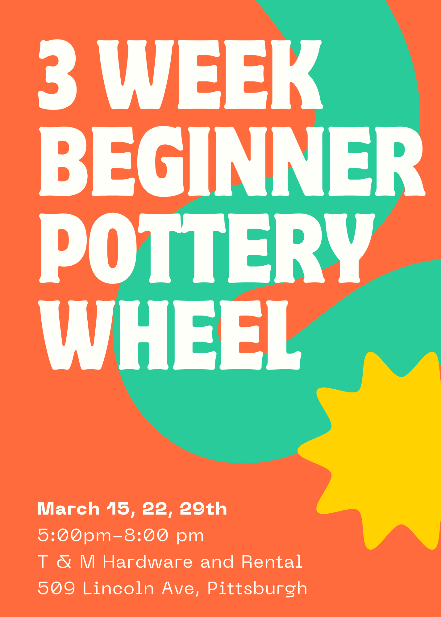 3 Week Pottery Wheel Crash Course