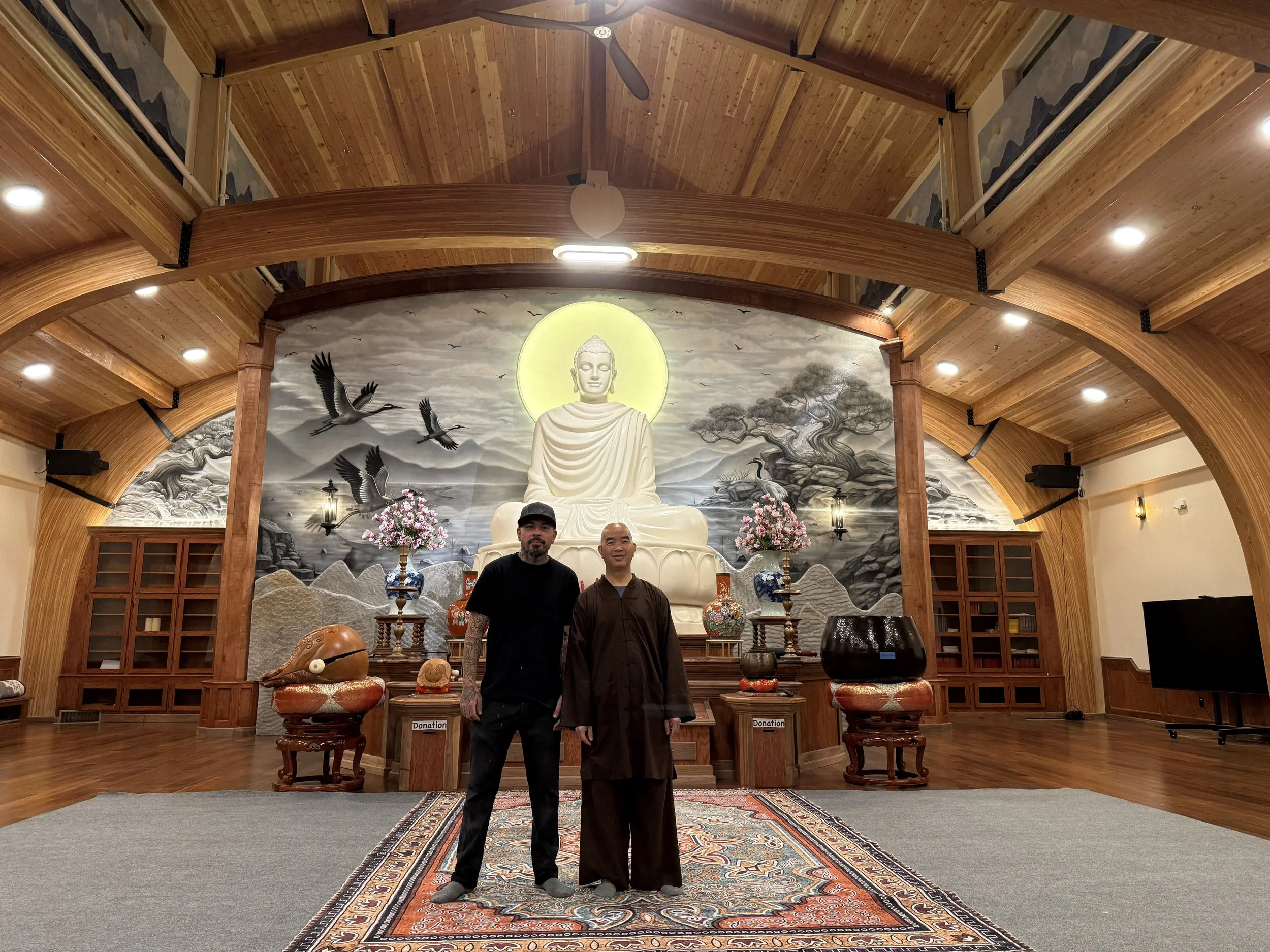 Me and the head Monk, Antonio on the last day of the mural project