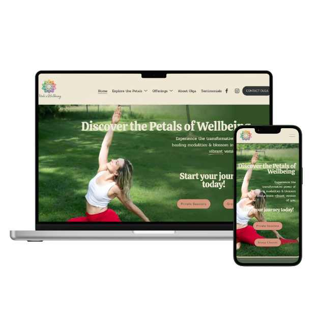 Petals of Wellbeing Desktop and Mobile Version