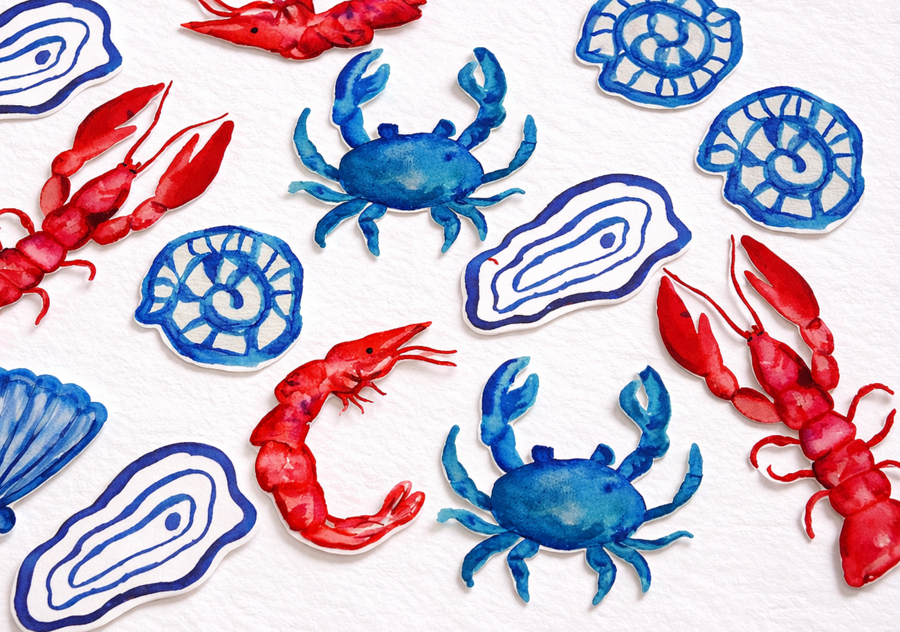 Marine+life+watercolor+cutouts+on+white.png