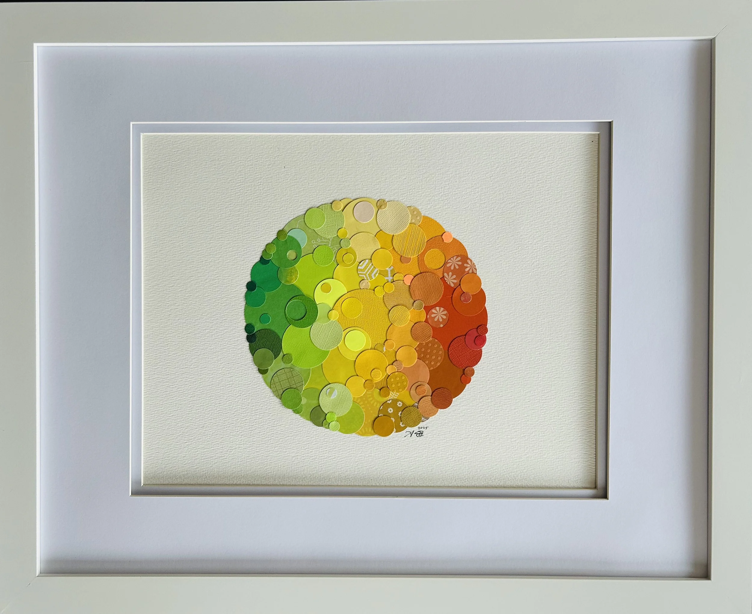 "Sunkisst" original paper mosaic (22x18" framed)