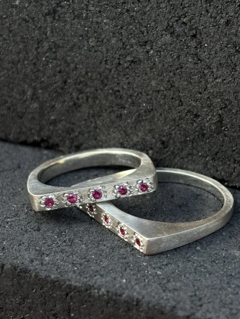 ruby row signet ring