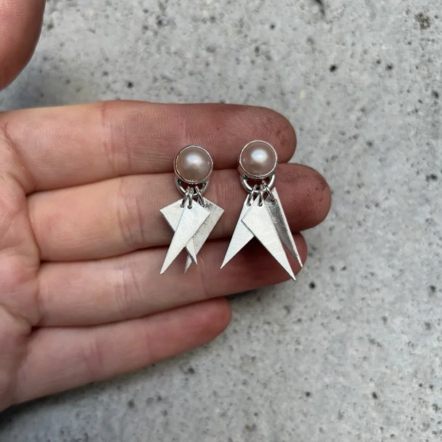 shard earrings- pearl