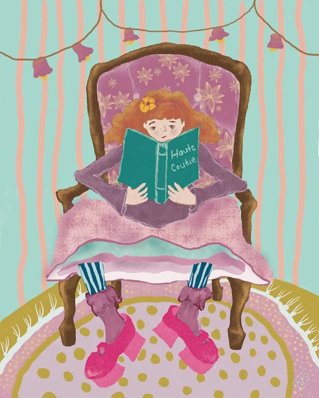 Fancy and Her Books.JPG