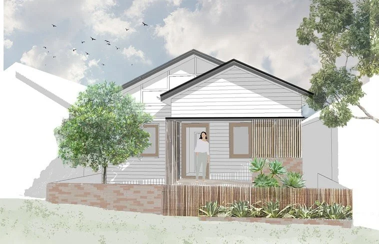 Barton St: Early ideas for works to the front and rear of this family residence.