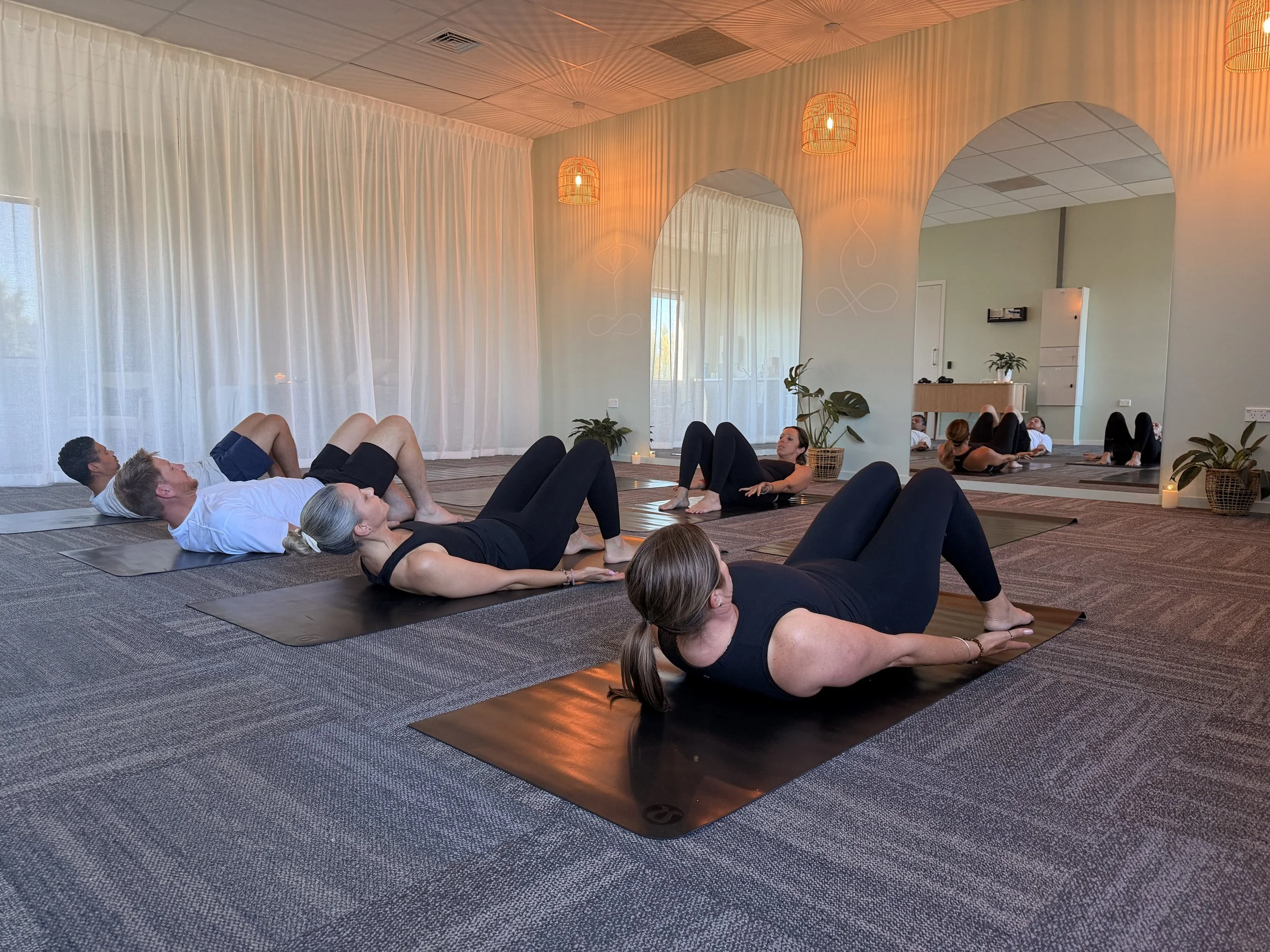 Mat Pilates at Breath & Being strengthens from the centre outward.