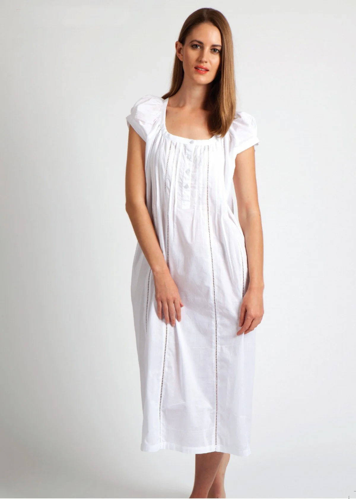 MD-758B Nightie | Capped Sleeve