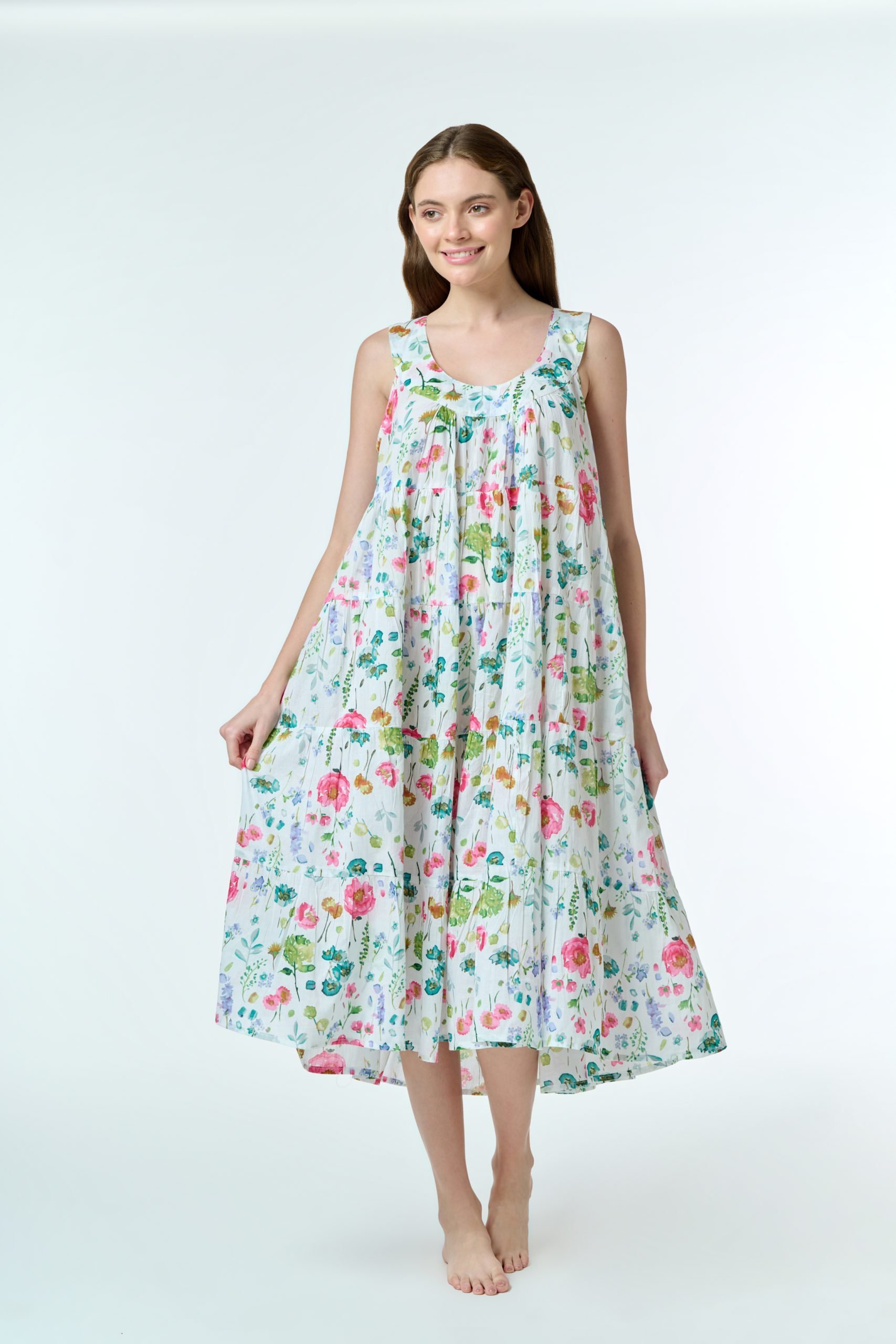 MD-764A1 Printed | Tiered Dress