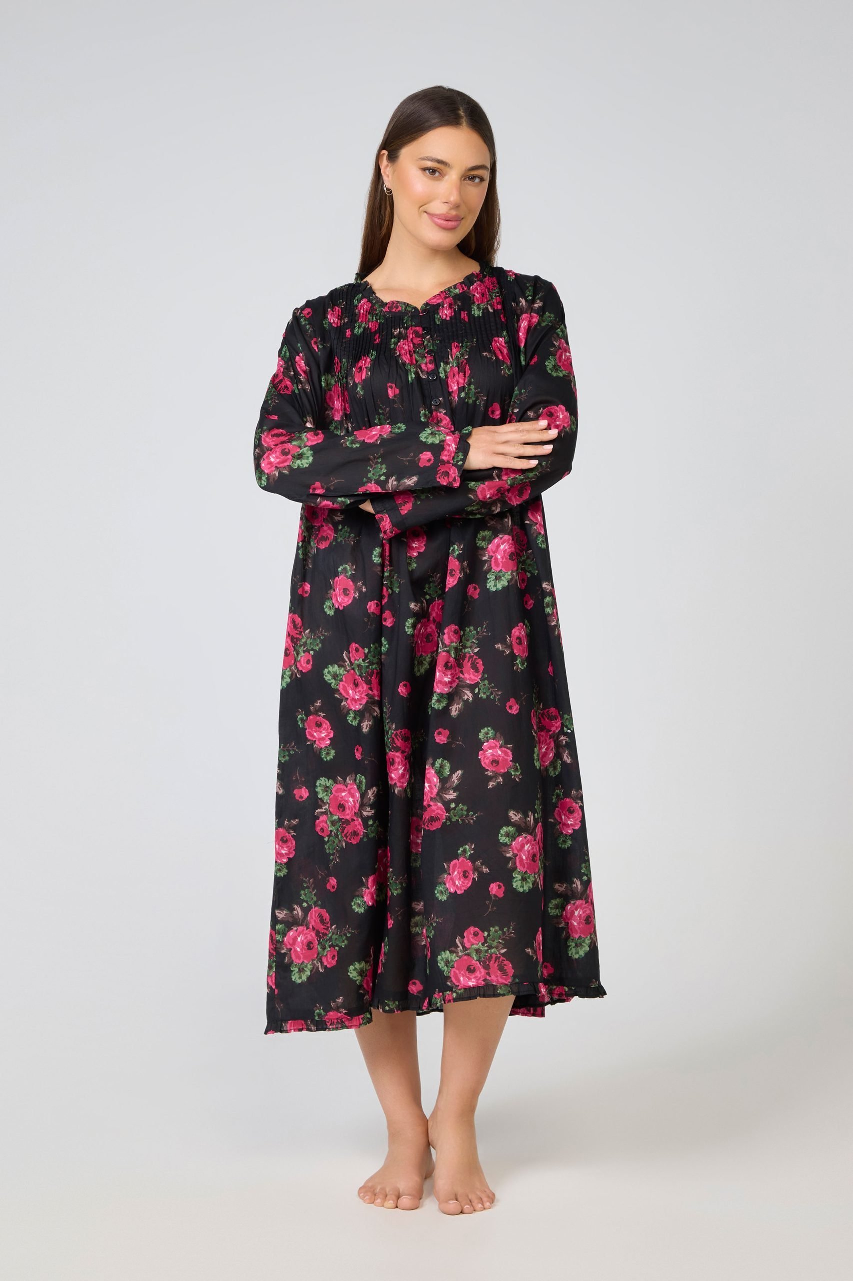 MD-757P4 Nightie | Long Sleeve Printed