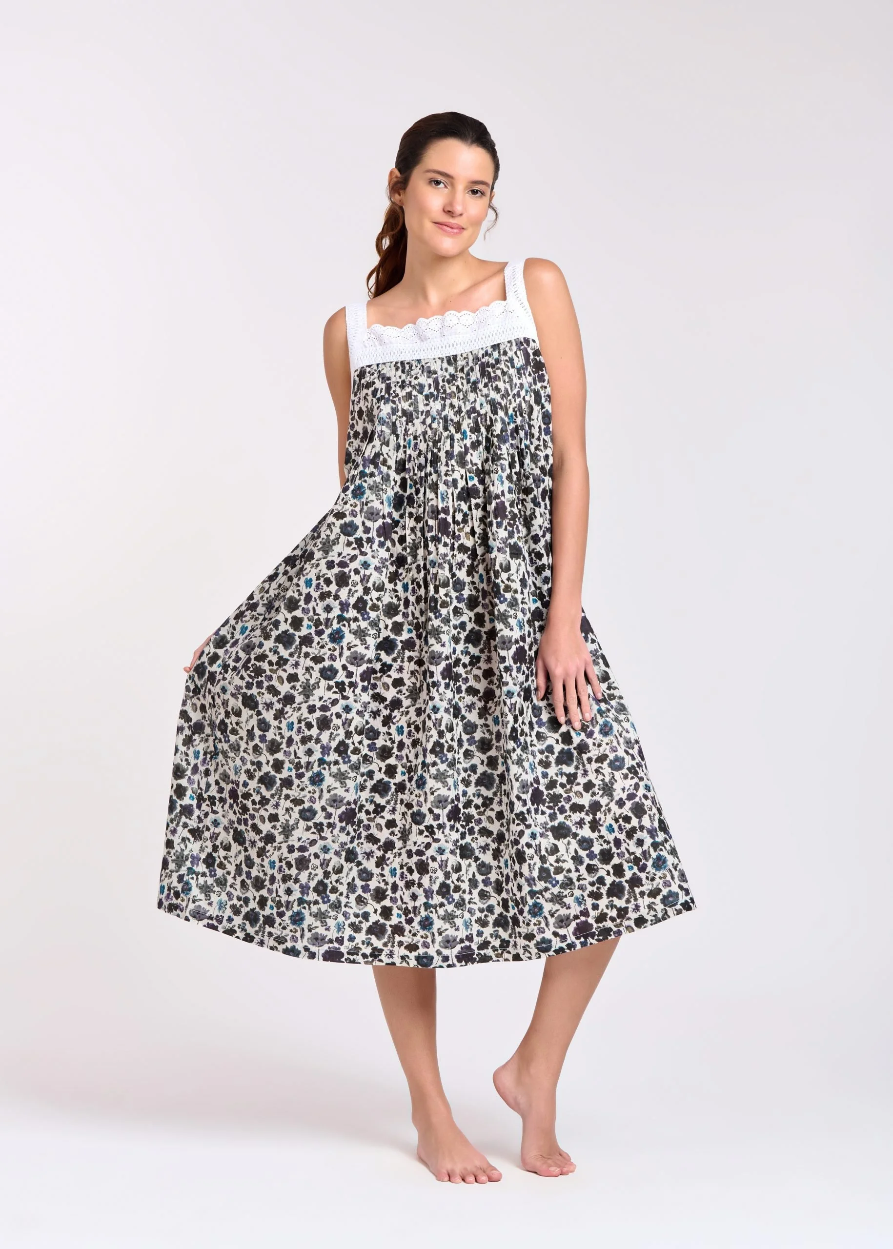 MD-78K Nightie | Pin Tucked Laced