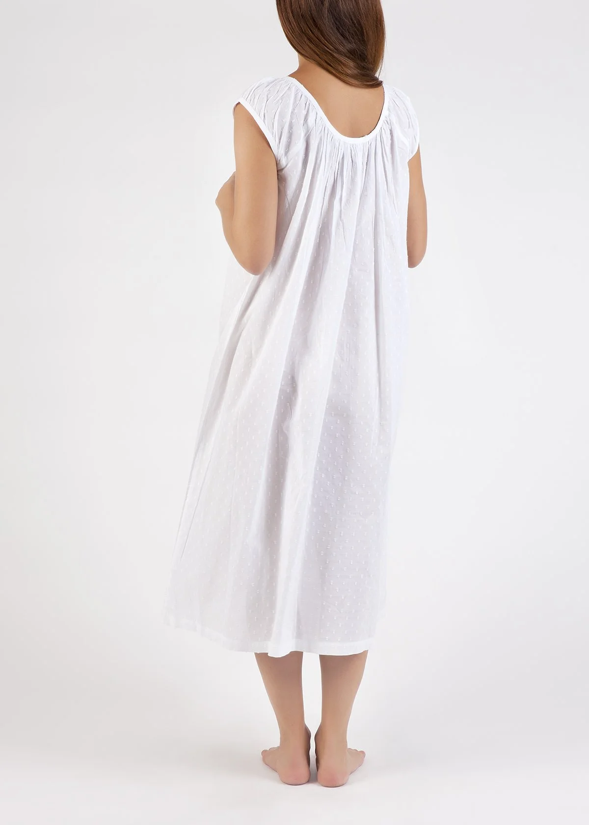 MD-747 Nightie | Capped Sleeve (Hail Spot)
