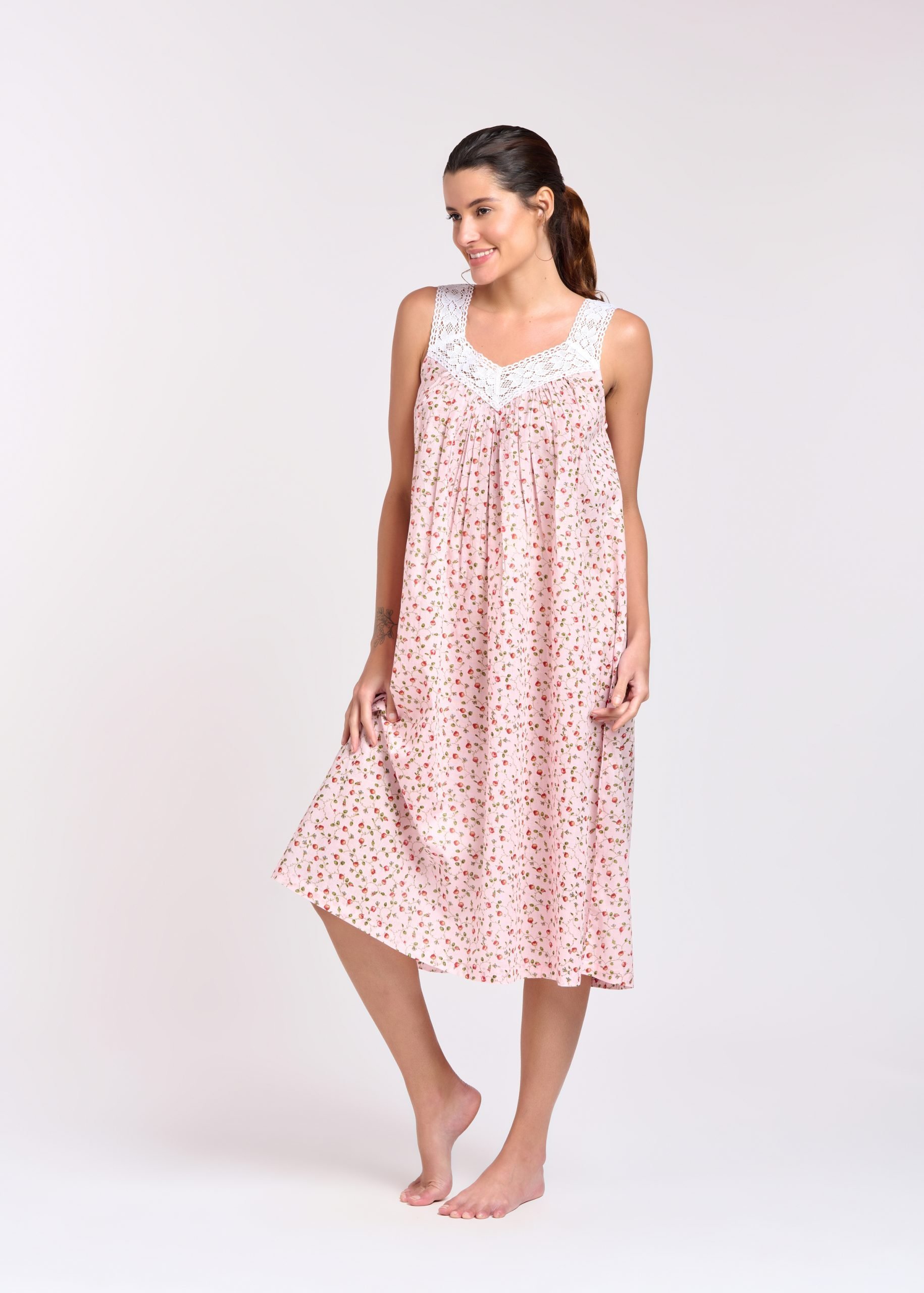 MD-410i Nightie | V-Neck Laced