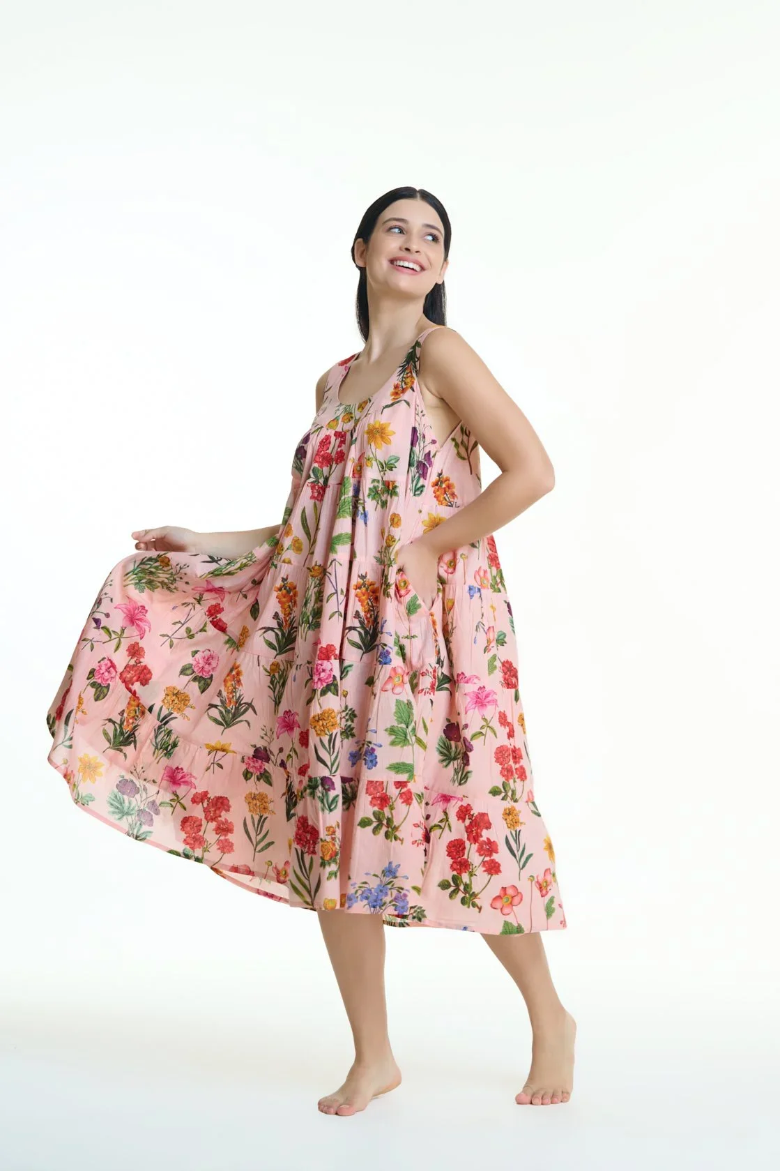 MD-764FF Printed | Tiered Dress