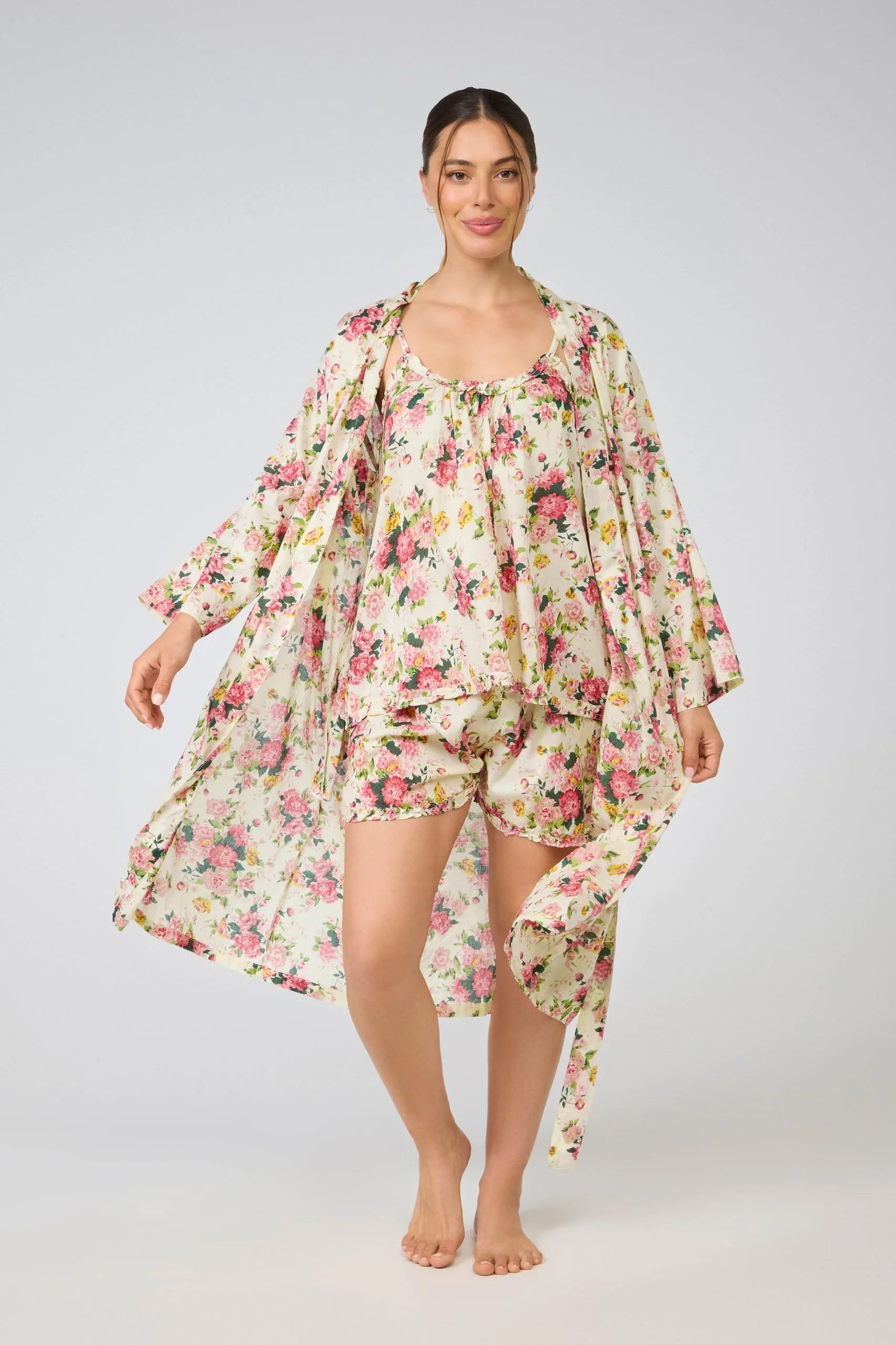MD-75F3 Printed | Dressing Gown/Robe (Floral 3)