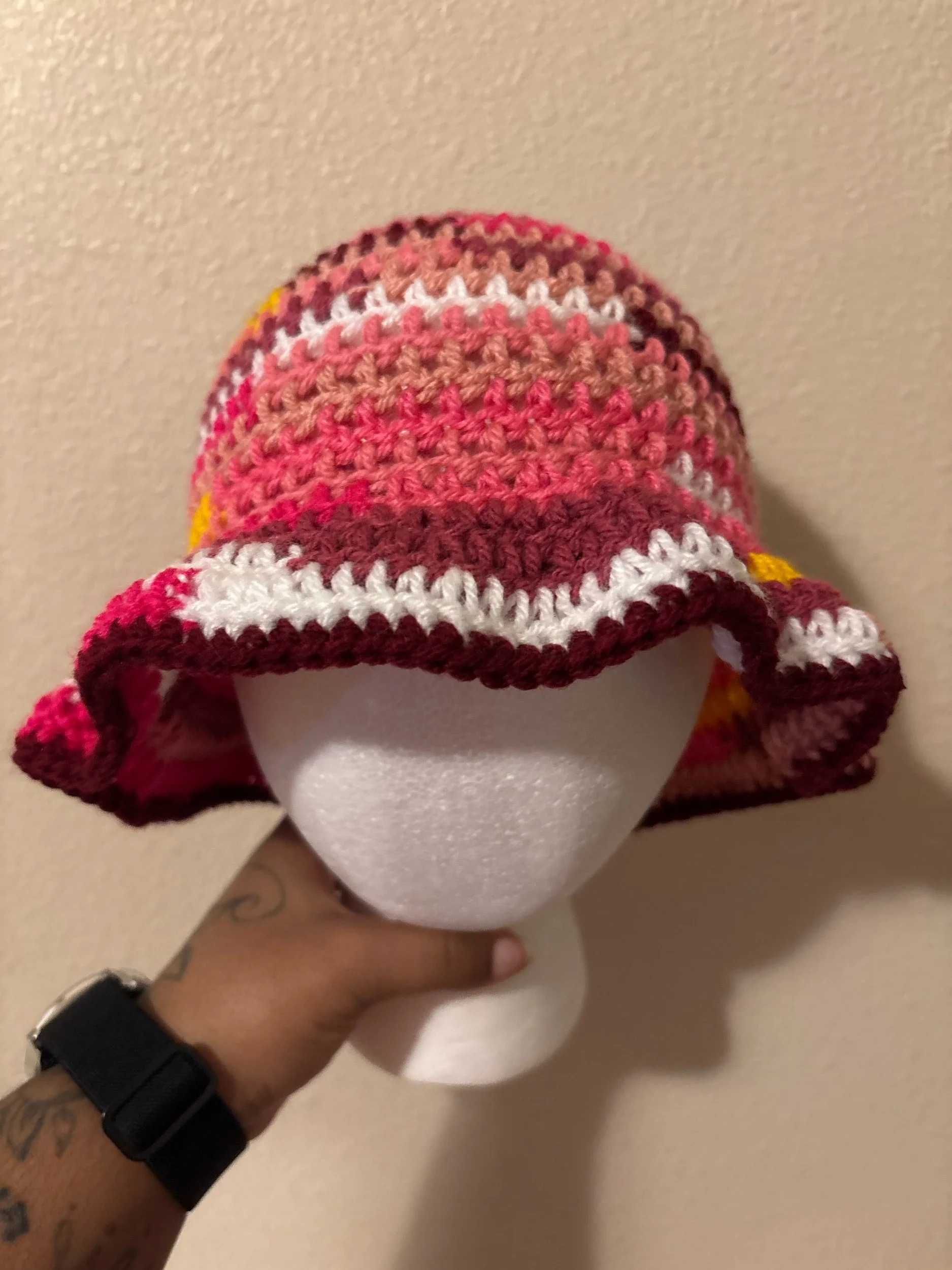 Upcycled Pink Bucket Bucket Hat