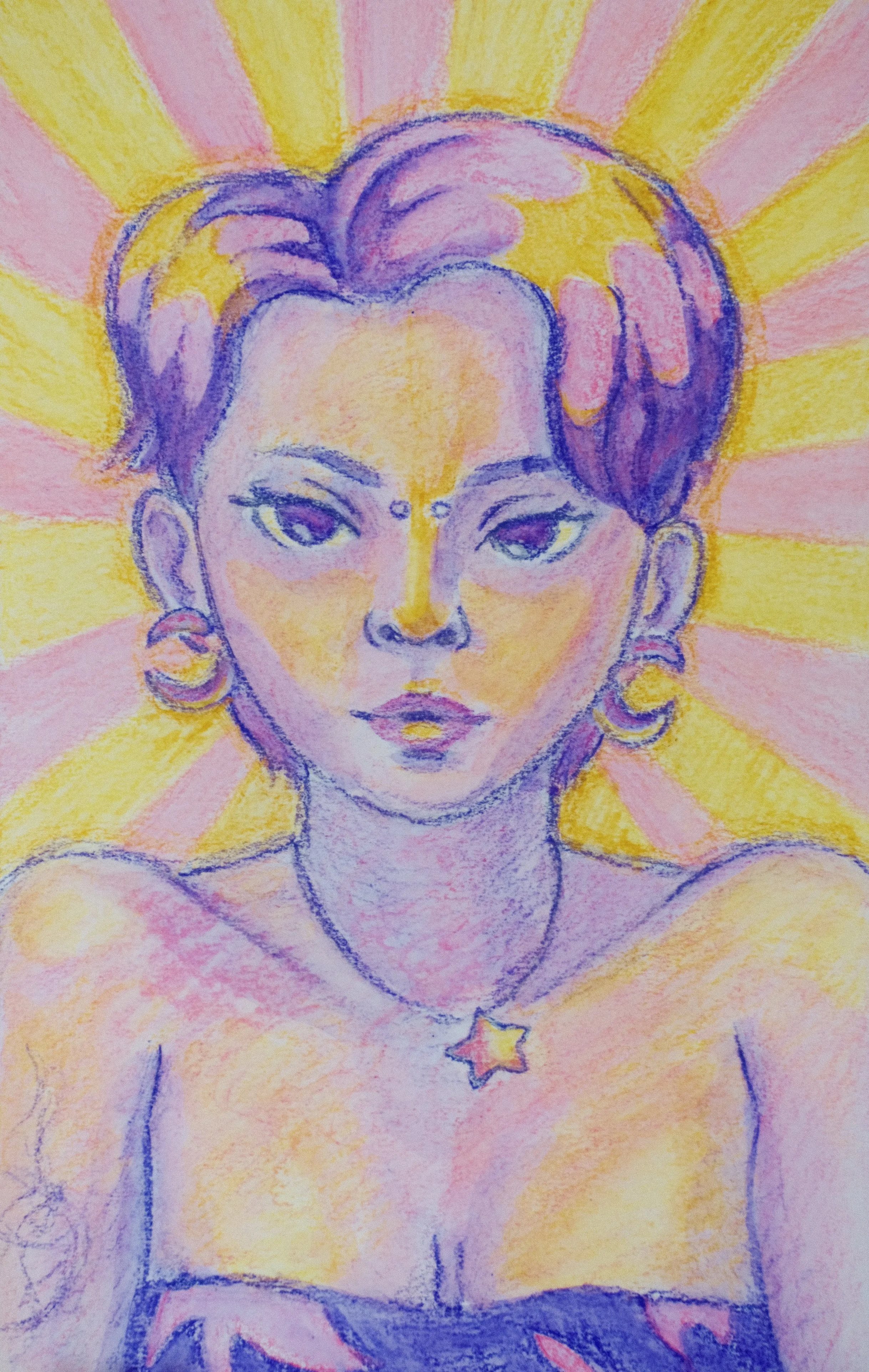 SULTRY (2026), 5.25x8.25, watercolor pencils