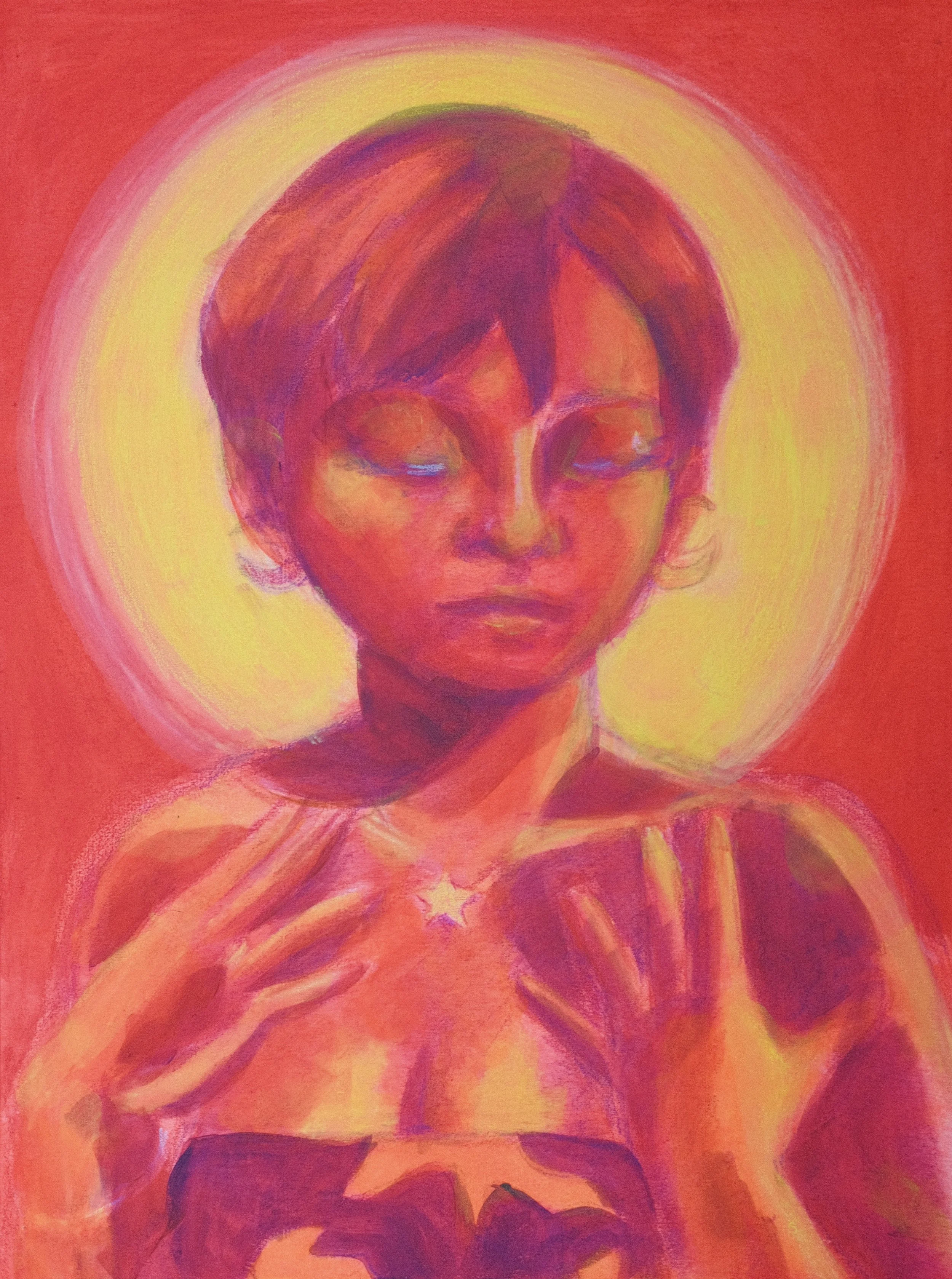SAGITTARIUS MOON (2026), 11.75x15.5,
acrylic, pastels