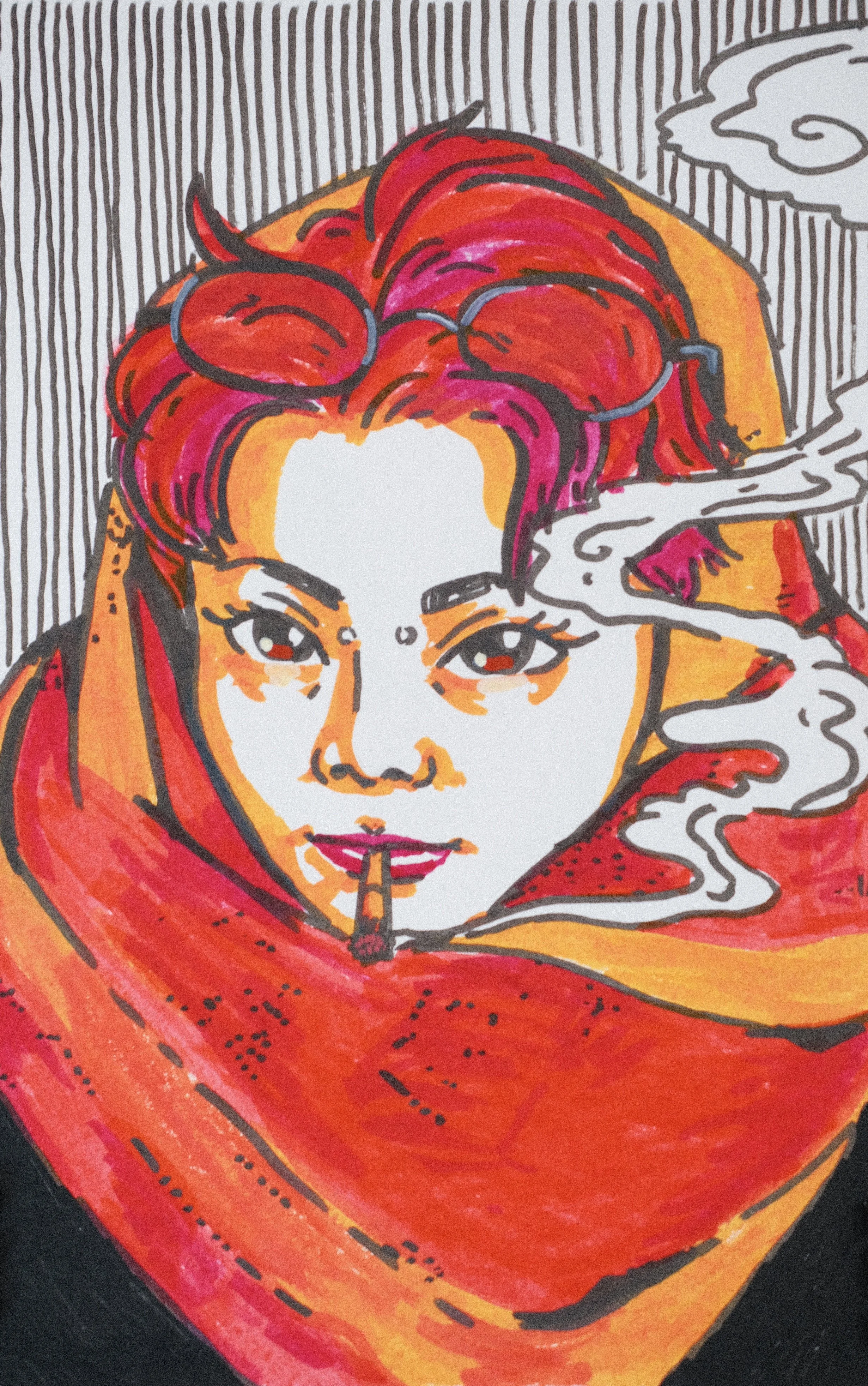 DOE-EYED (2026), 5.25x8.25, ink