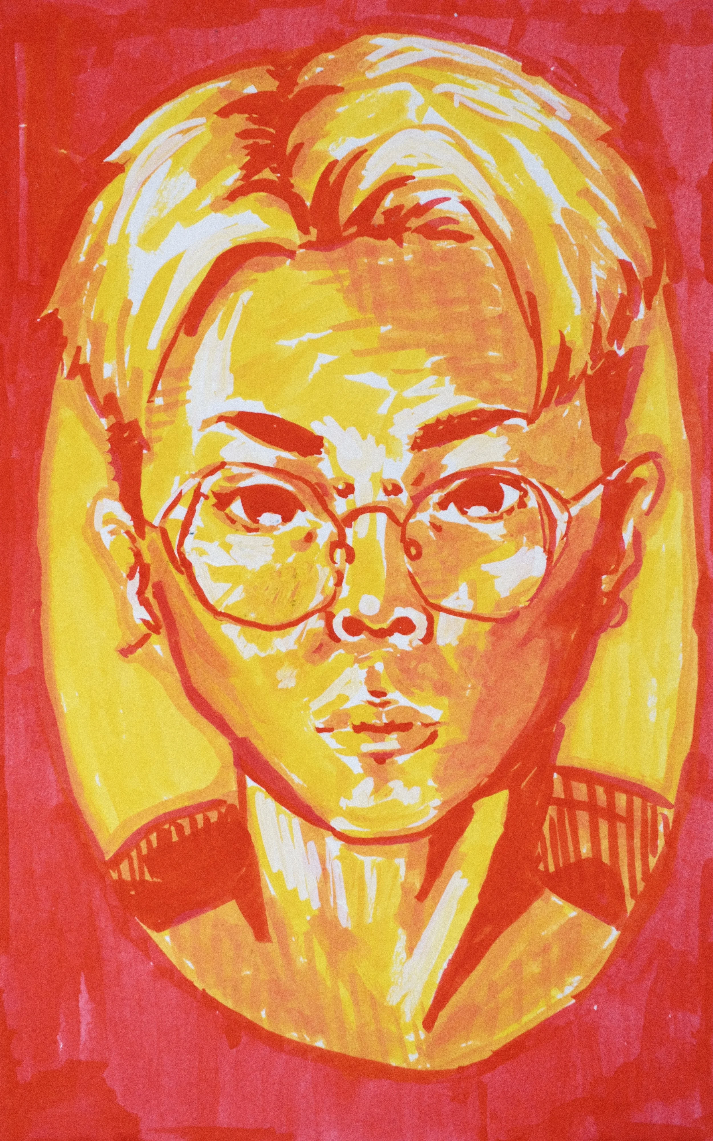 COLOR STUDY - SELF-PORTRAIT (2025), 5.25x8.25, ink