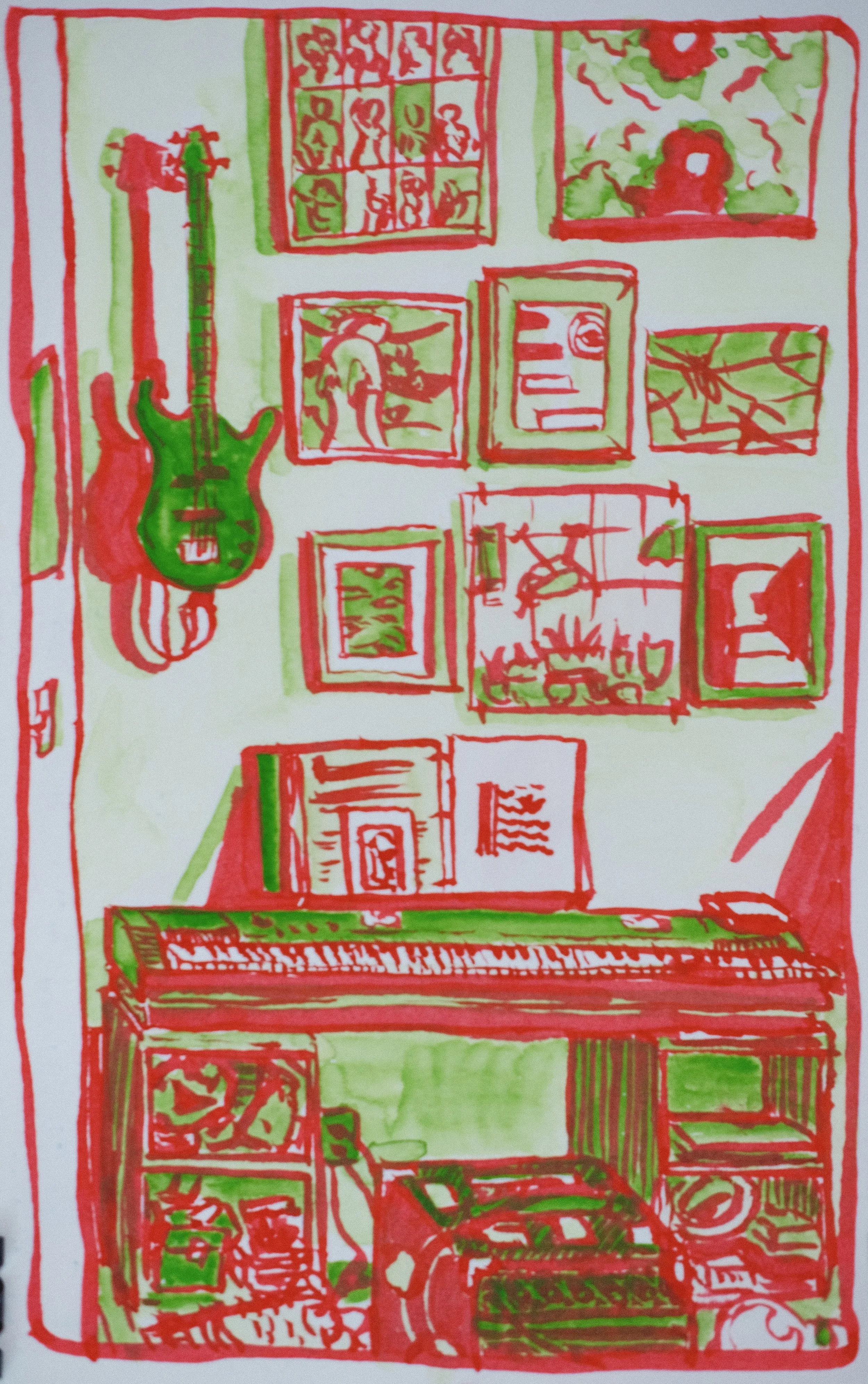 PLEIN AIR - GALLERY WALL (2025), 5.25x8.25, ink