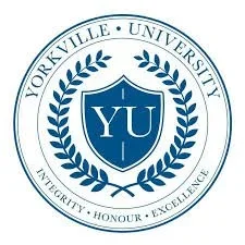 Logo of Yorkville University featuring a shield with 'YU' and surrounding laurel wreath, with the motto 'Integrity, Honour, Excellence.'