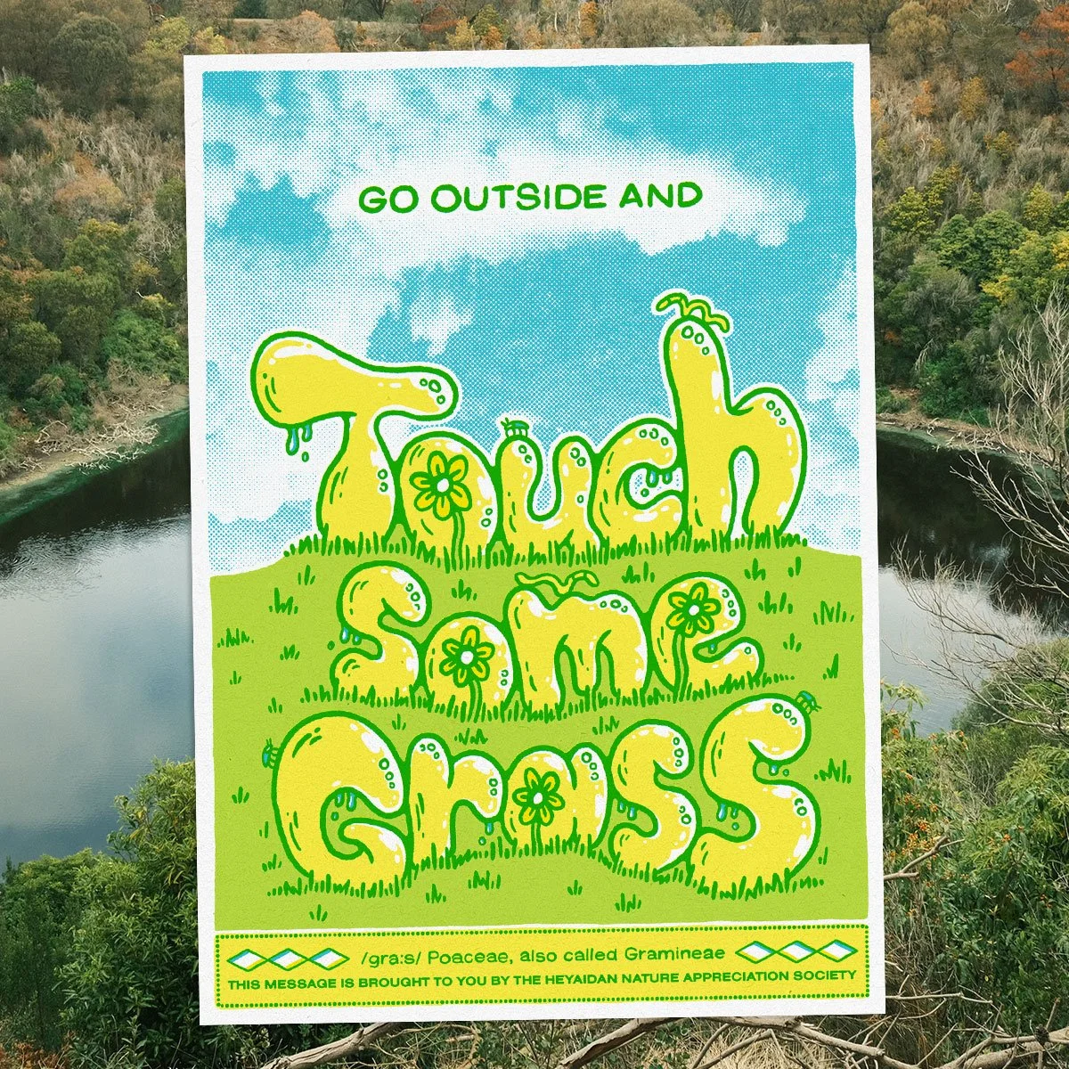 Touch Some Grass Riso Print