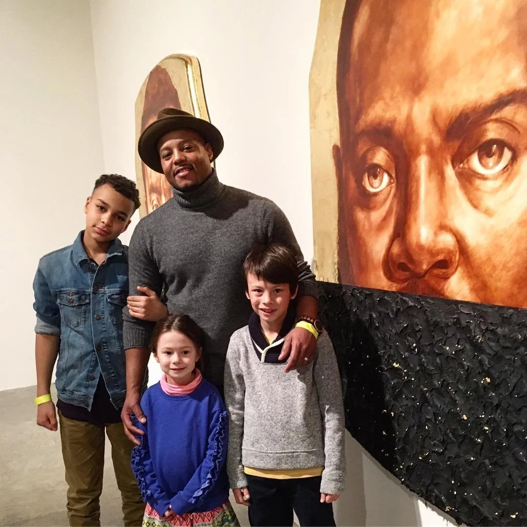 The Site Projects board and fam turned out for Titus Kaphar&rsquo;s show &lsquo;Redaction&rsquo; this Sunday at PS1! Feature here is his powerful &lsquo;Jerome Project.&rsquo; Referencing Byzantine icons, Titus&rsquo;s images show the faces of incarc