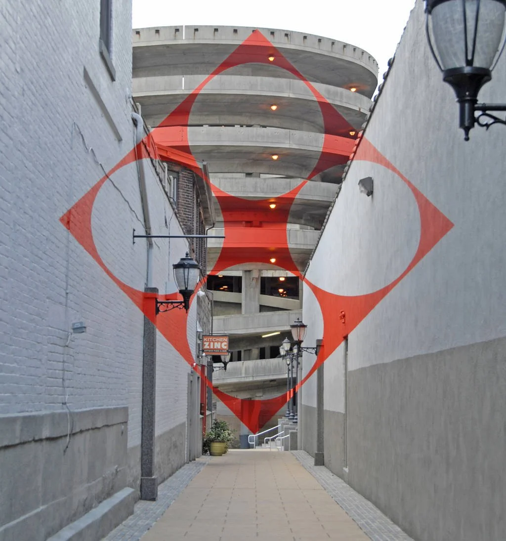 Felice Varini. Square with Four Circles, 2010