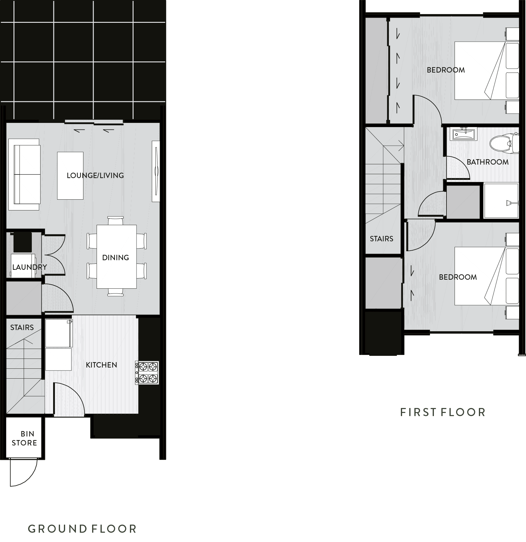 The Reserve First Release's ground and first floor plans for Type A
