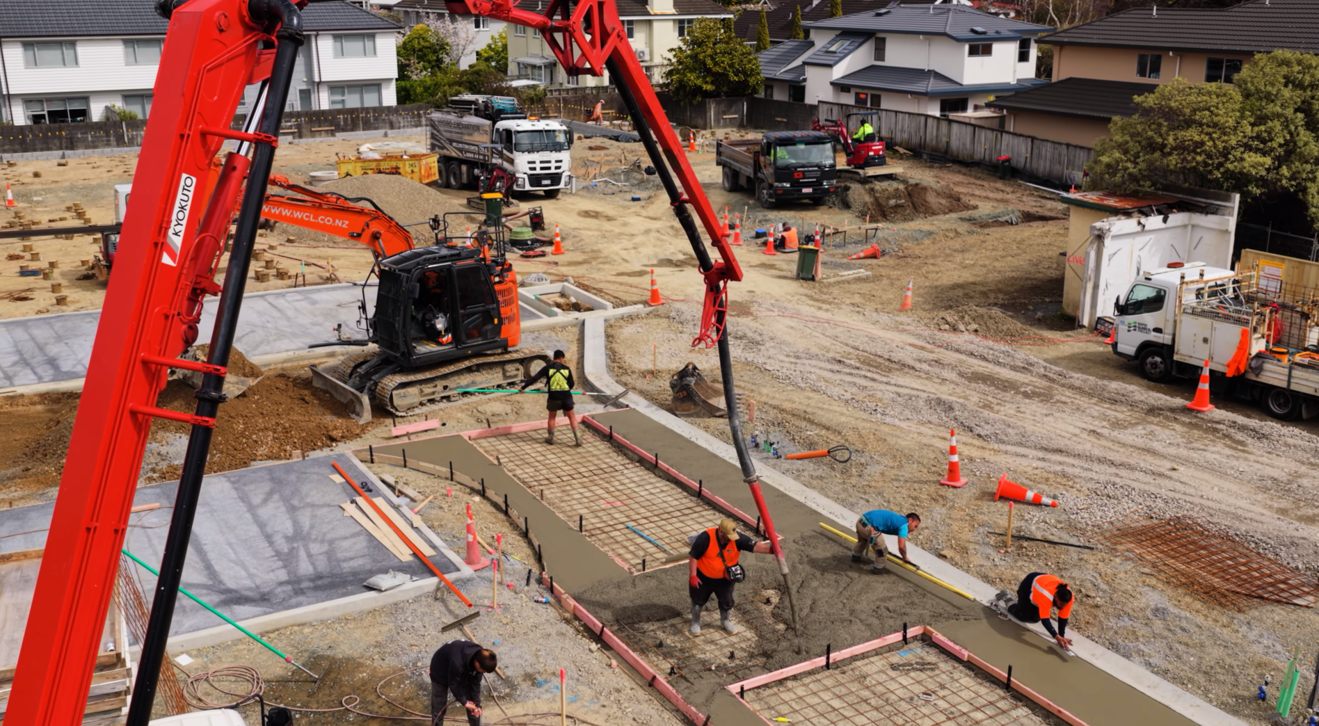 Concrete pouring at The Brigade Residences, Fire House Lane, Marina Grove, Lower Hutt