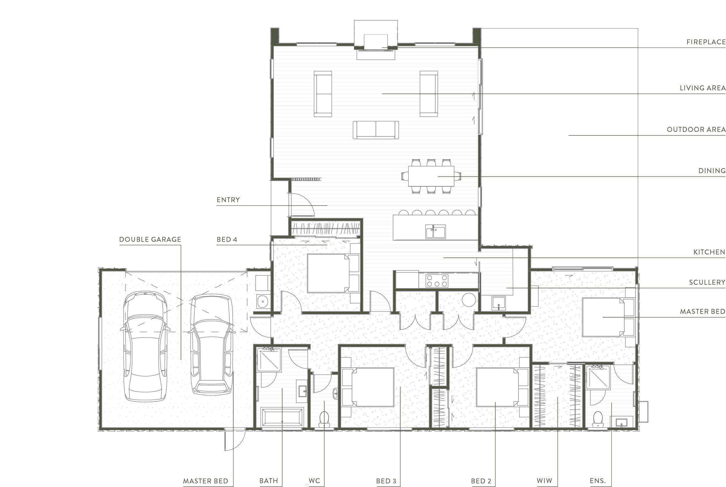 Floor plan of Matai, a turn-key home design for Maymorn Farm in Wellington