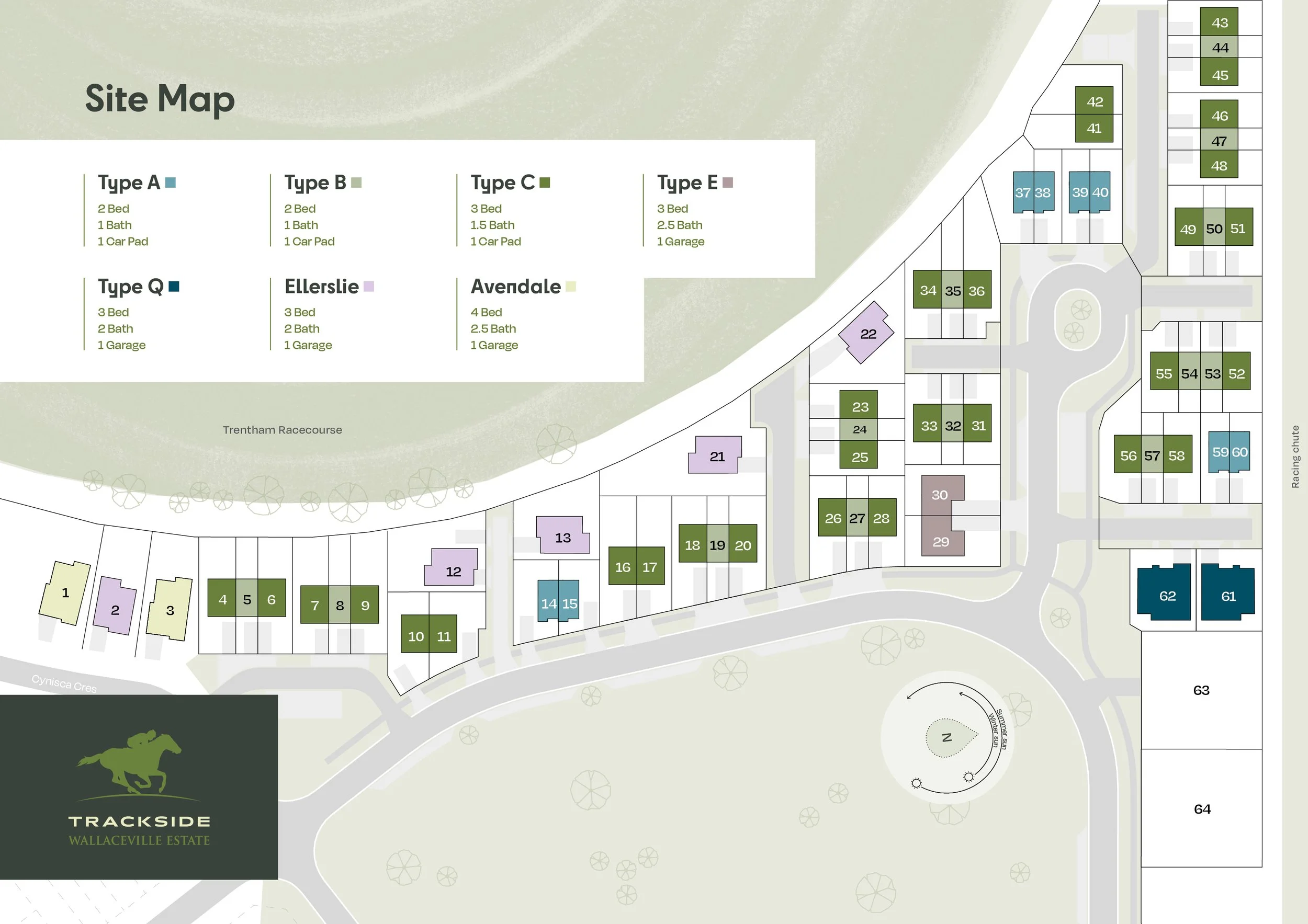 Full sitemap for Trackside, a development by Gillies Group in Wallaceville Estate in Wellington