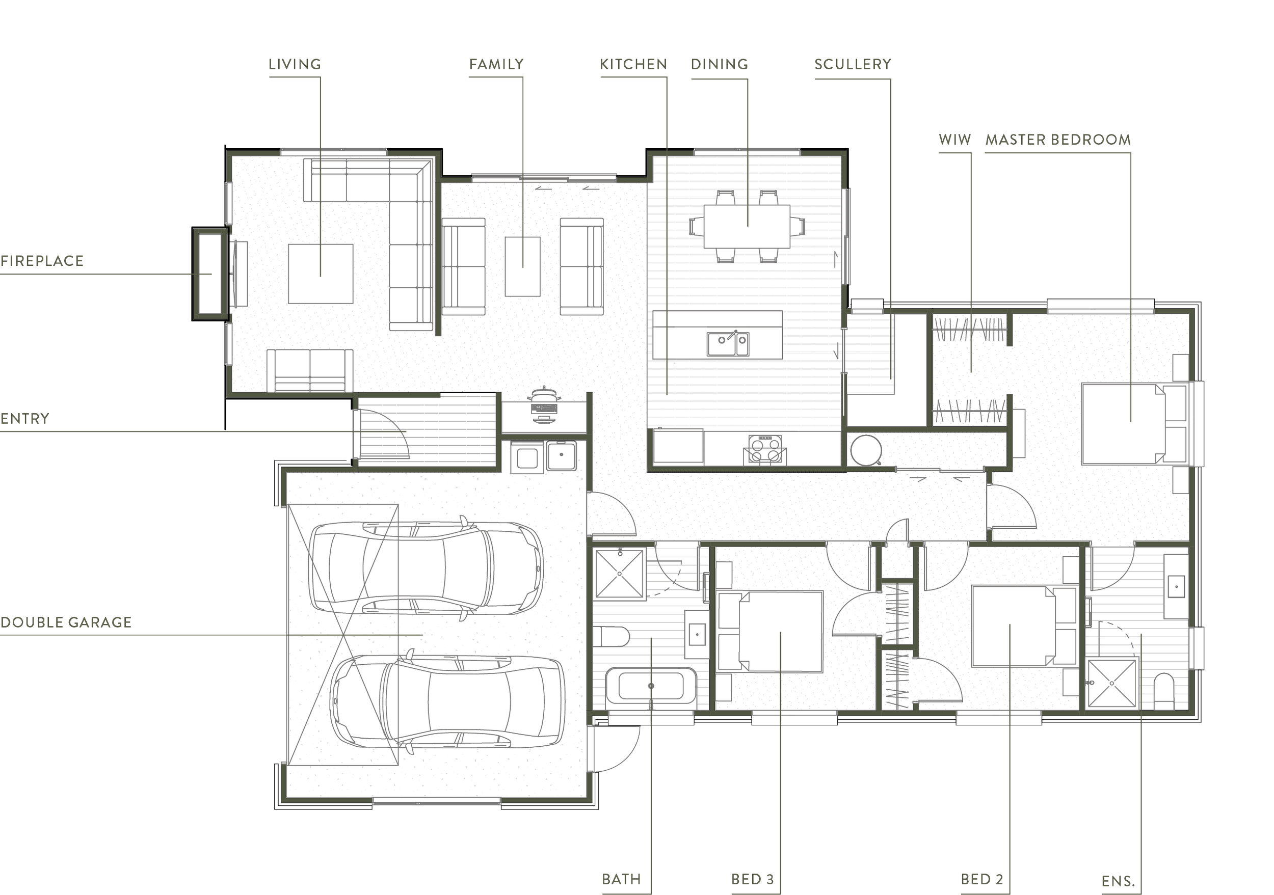 Floor plan for Portland, a turn-key home by Gillies Group for Maymorn Farm