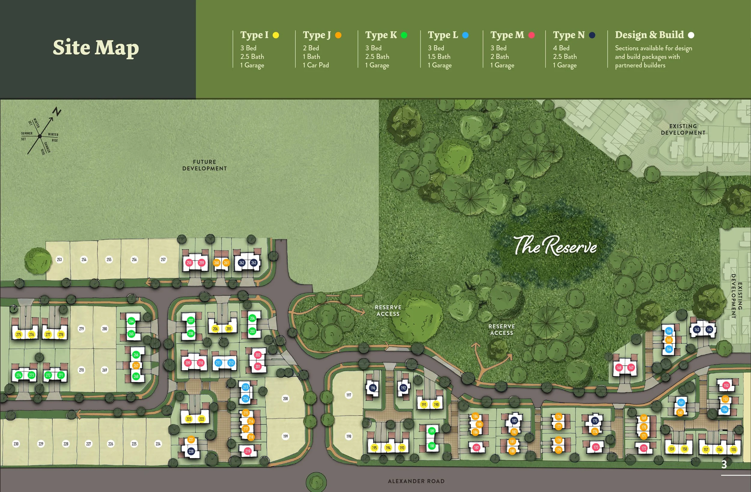 The Reserve, Phase Two: Second Release full sitemap with labelled lot types and future development plans
