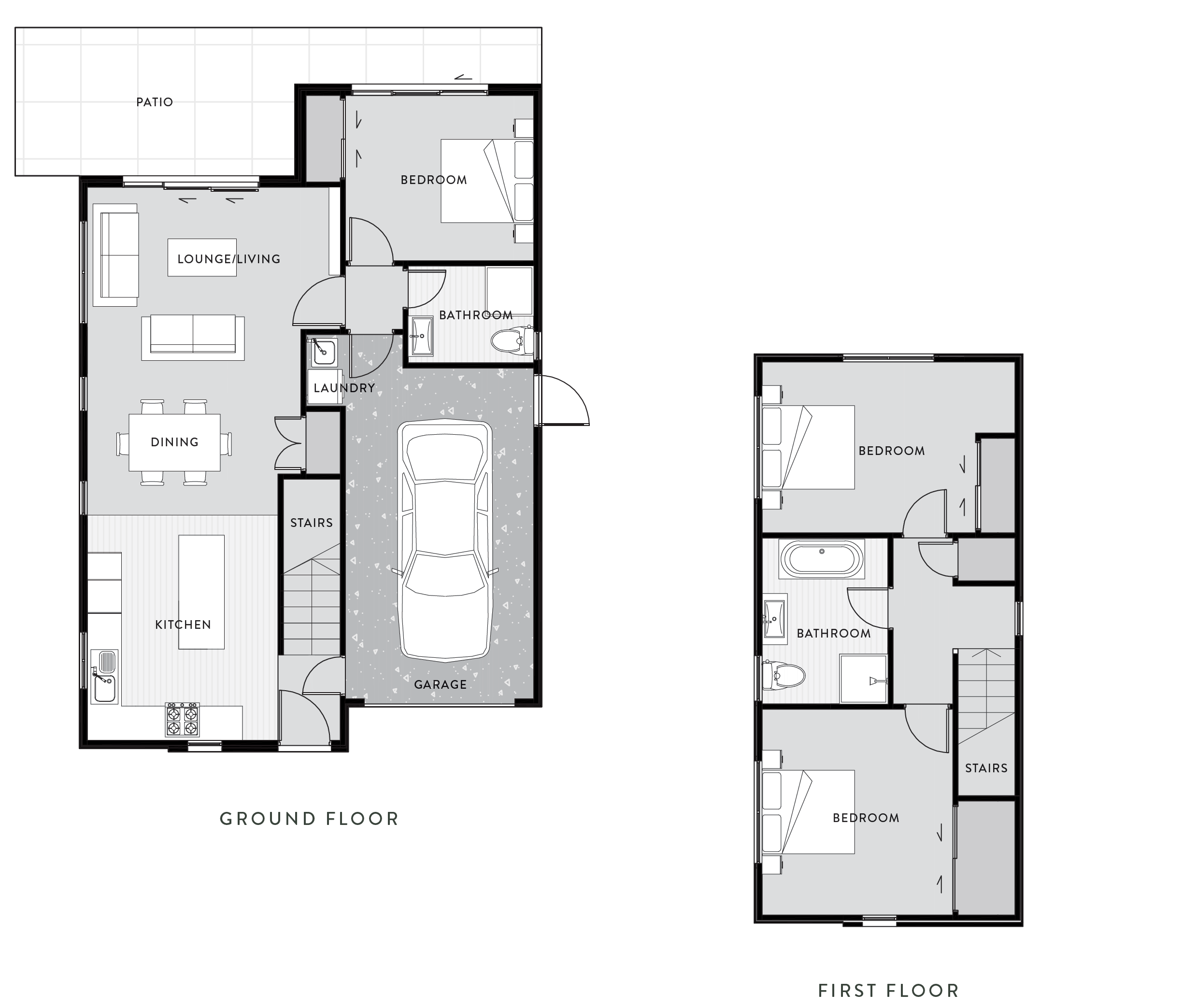Ground and first floor plans of The Reserve: First Release's Type G home