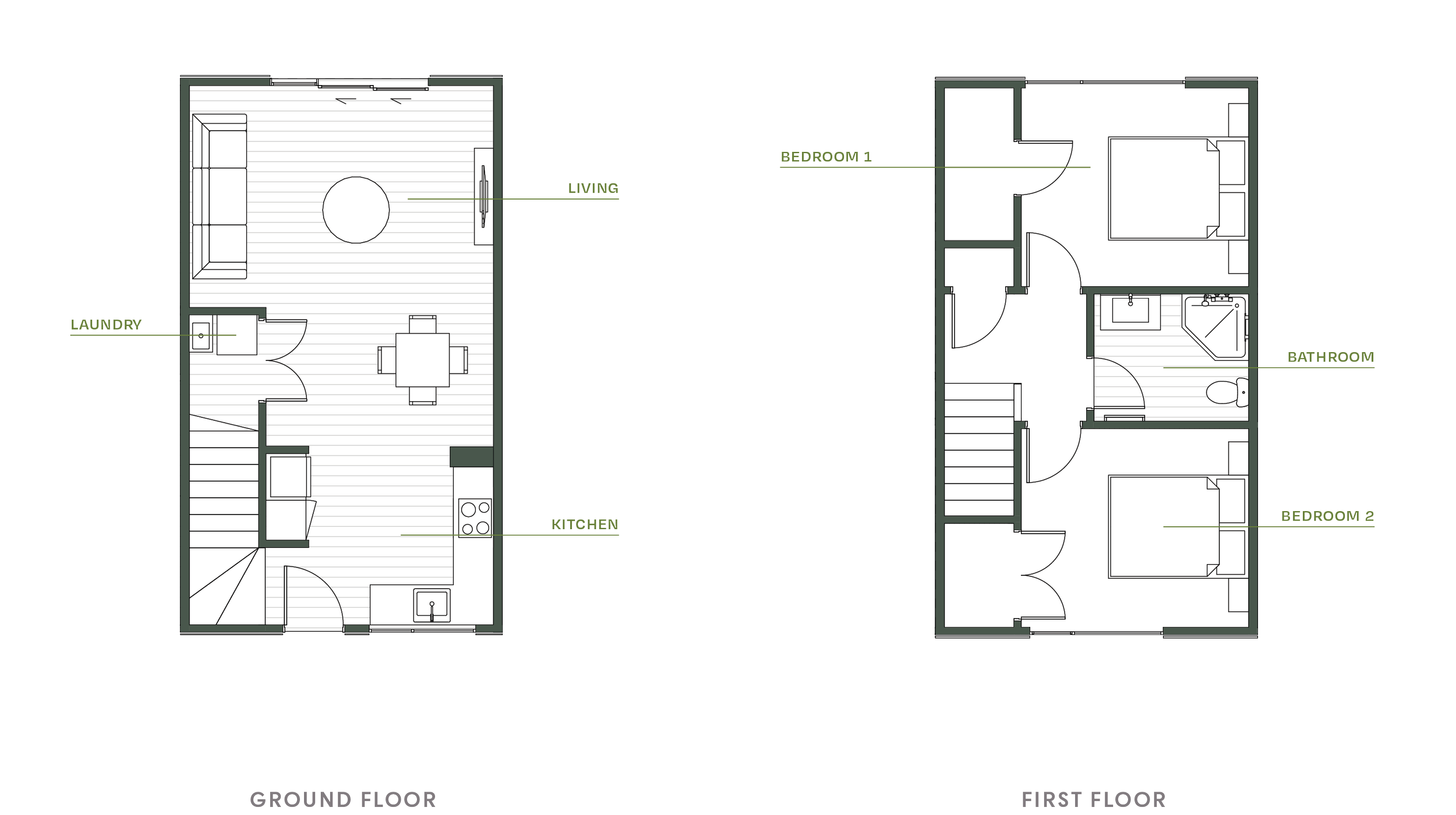 Urban Precinct: Phase Two, Final Release's ground and first floor plans for Type B