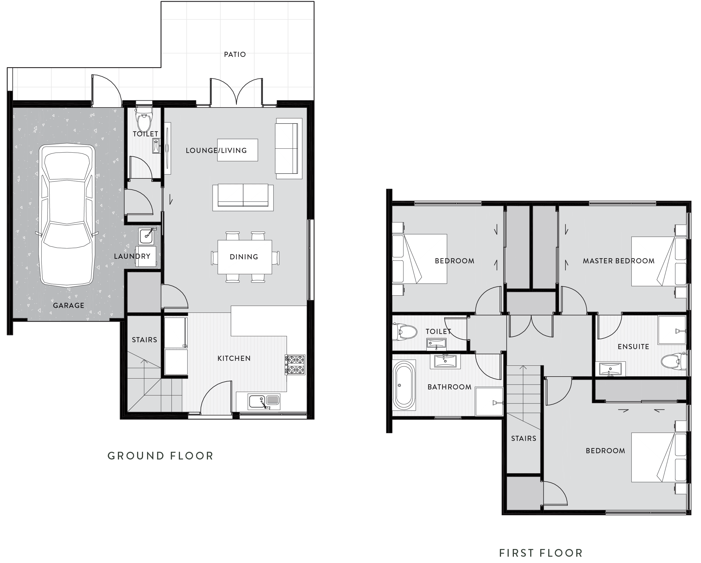 Wallaceville Estate The Reserve: First Release ground and first floor plans for Type C