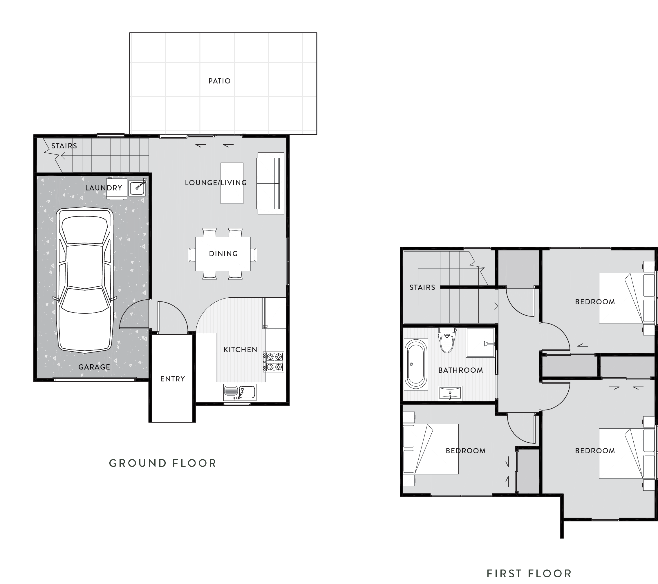 Ground and first floor plans of Type D, The Reserve: First Release