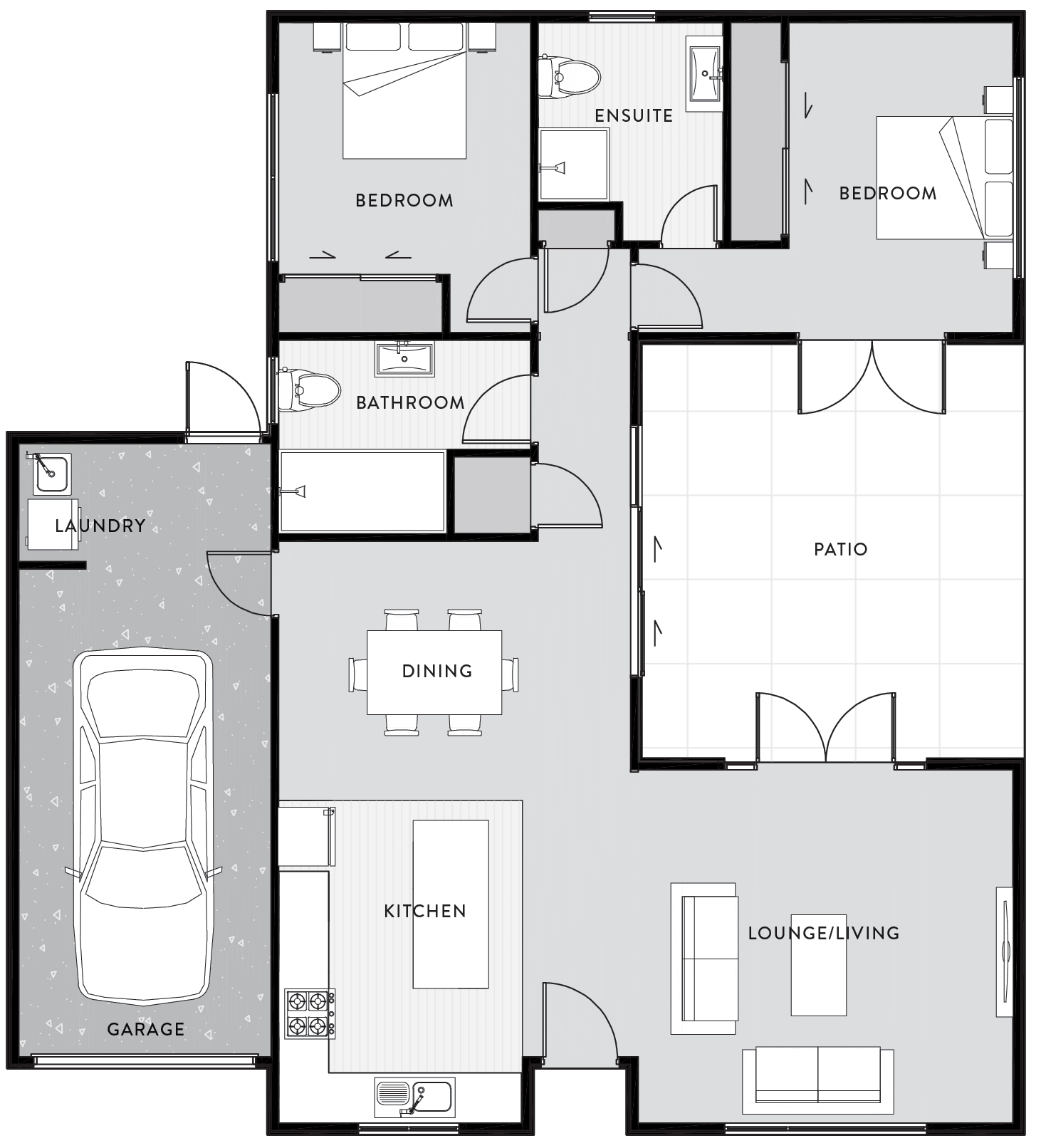 Floor plan for Type B, a The Reserve house design in Wallaceville Estate