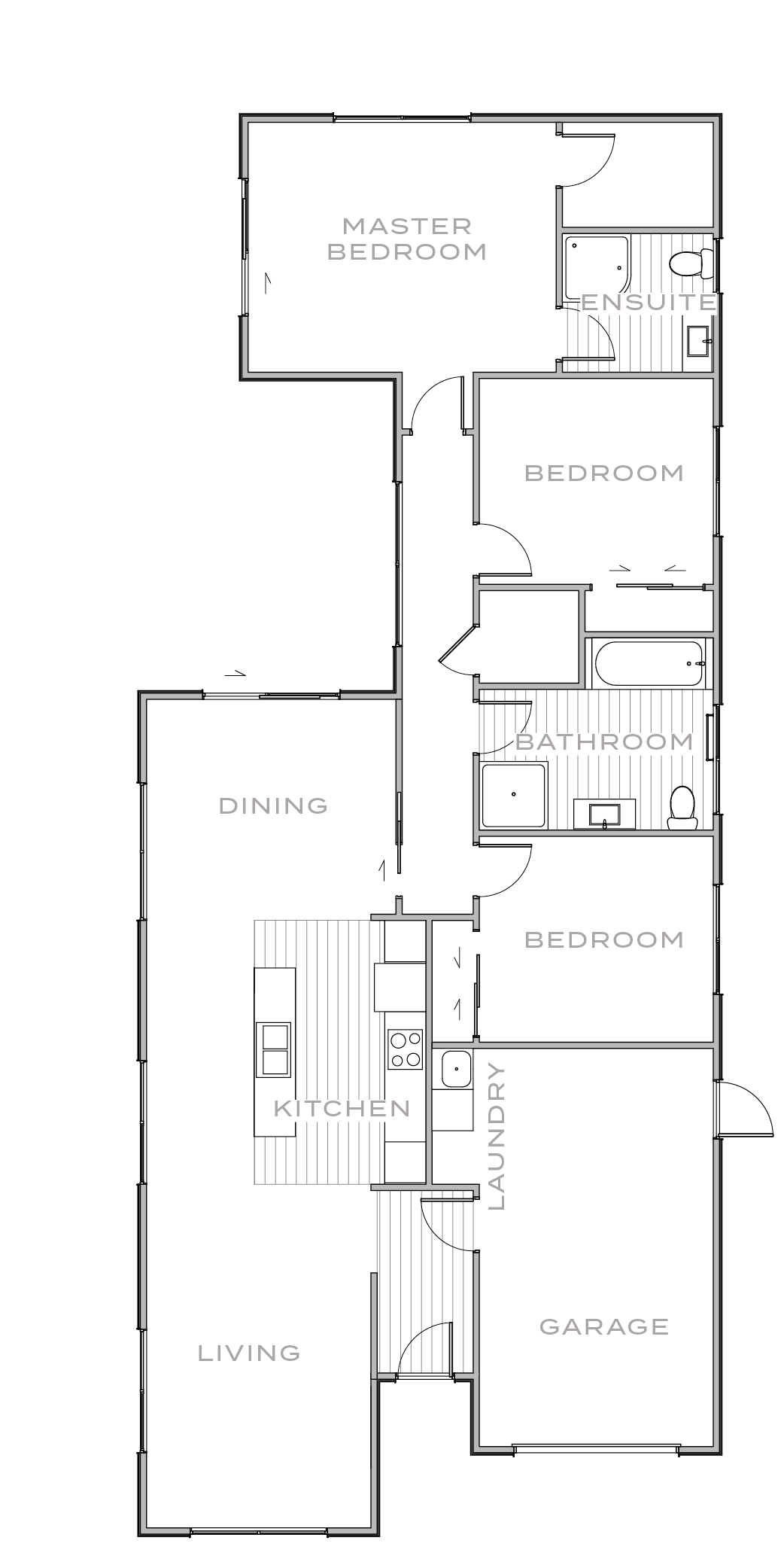 Brown Owl Park house design, Kauri and Nikau, floor plan