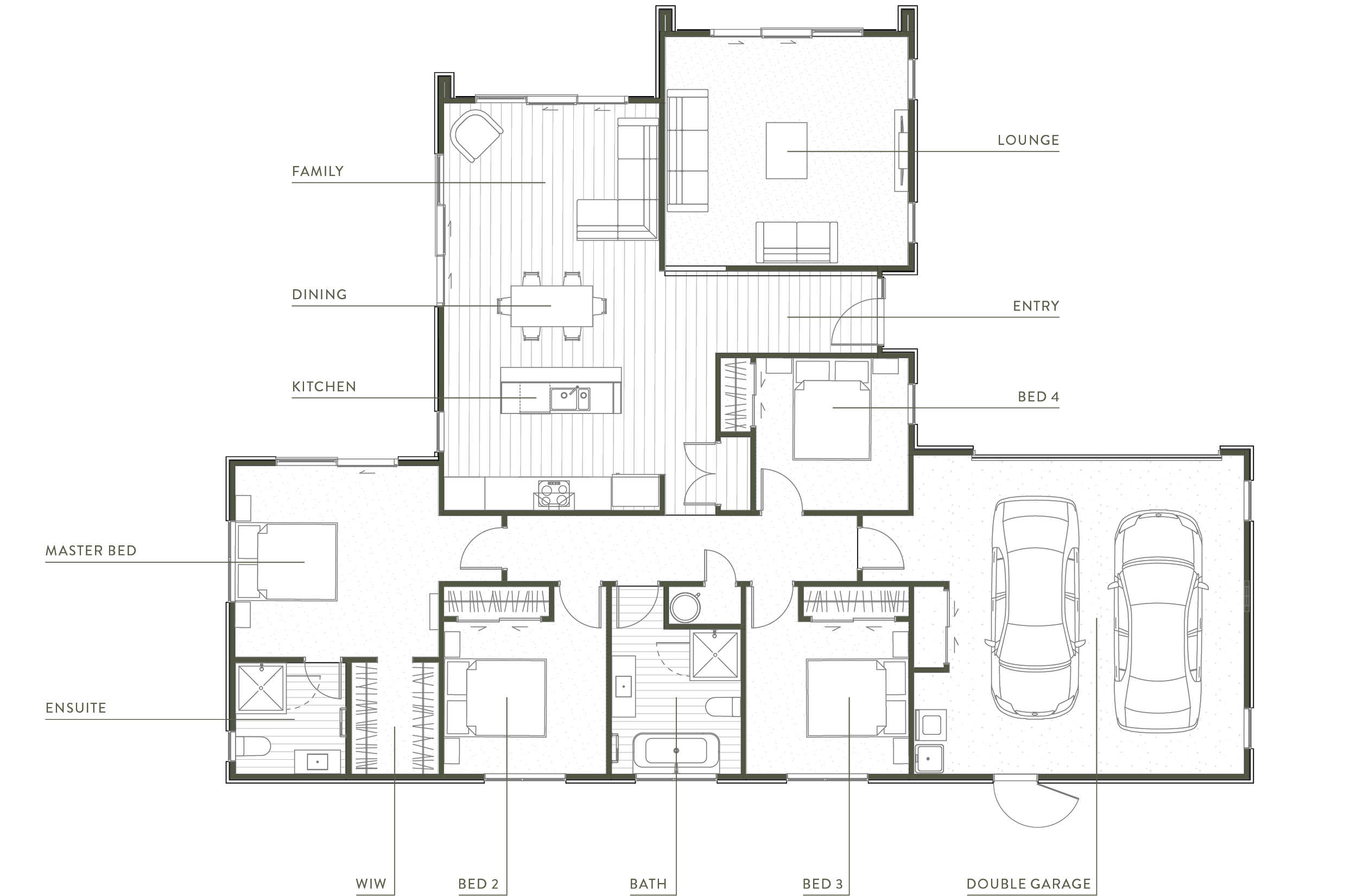 Bordeaux's floor plan, a turn-key home designed by Gillies Group in Wellington